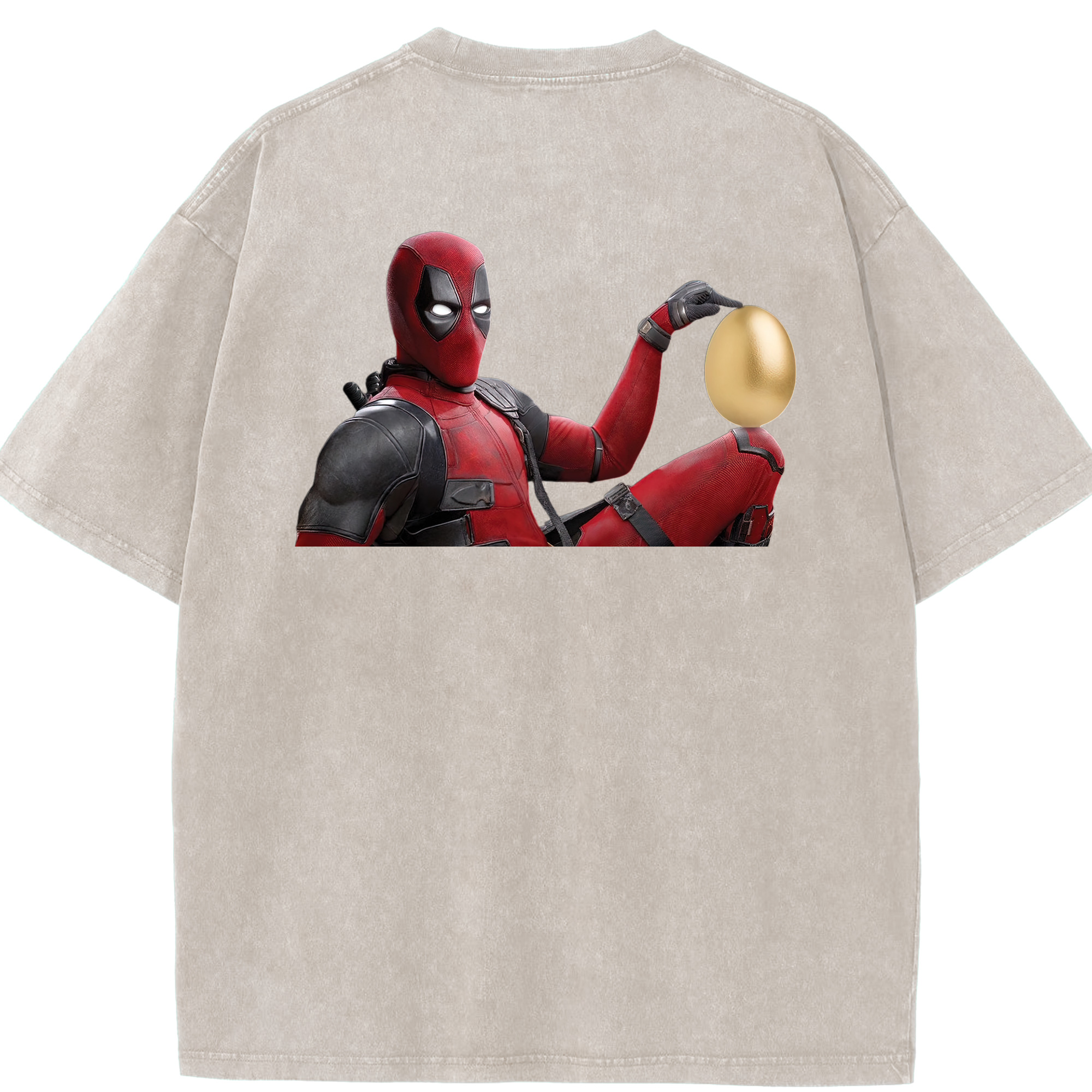 （画像用） Deadpool デッドプール 綿100% ヴィンテージ風 半袖Tシャツ（背面プリント）