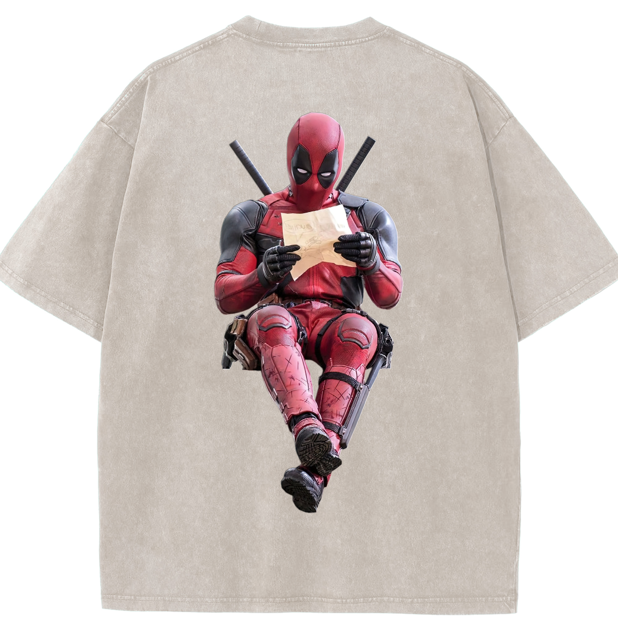 （画像用） Deadpool デッドプール 綿100% ヴィンテージ風 半袖Tシャツ（背面プリント）