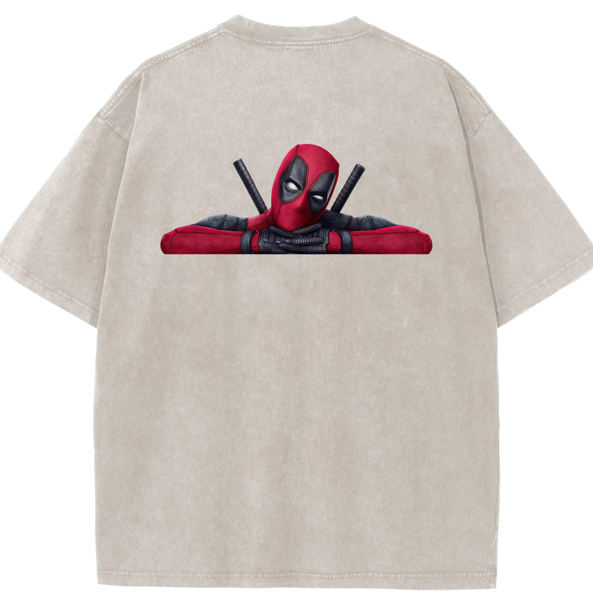 （画像用） Deadpool デッドプール 綿100% ヴィンテージ風 半袖Tシャツ（背面プリント）