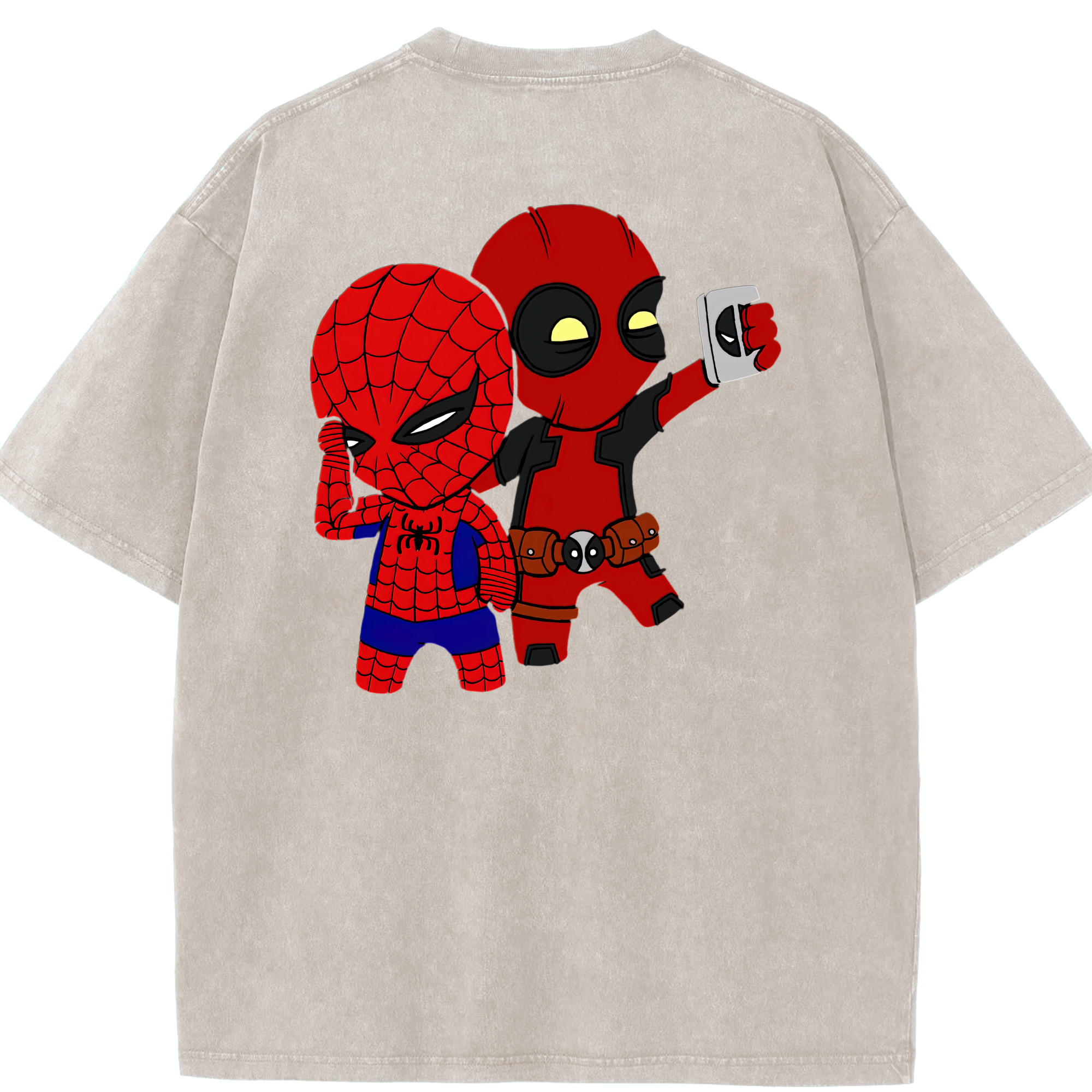 （画像用） Deadpool デッドプール 綿100% ヴィンテージ風 半袖Tシャツ（背面プリント）