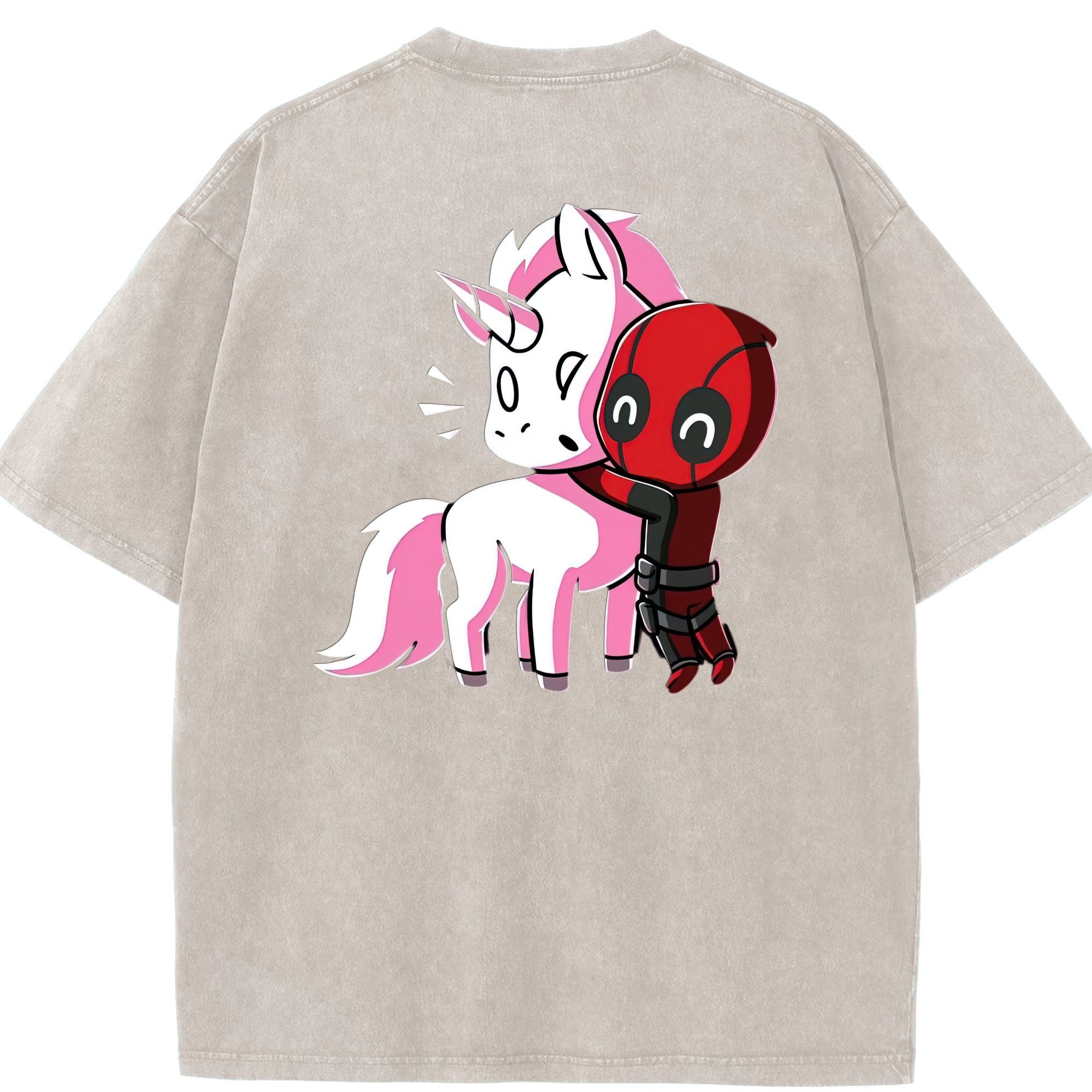（画像用） Deadpool デッドプール 綿100% ヴィンテージ風 半袖Tシャツ（背面プリント）