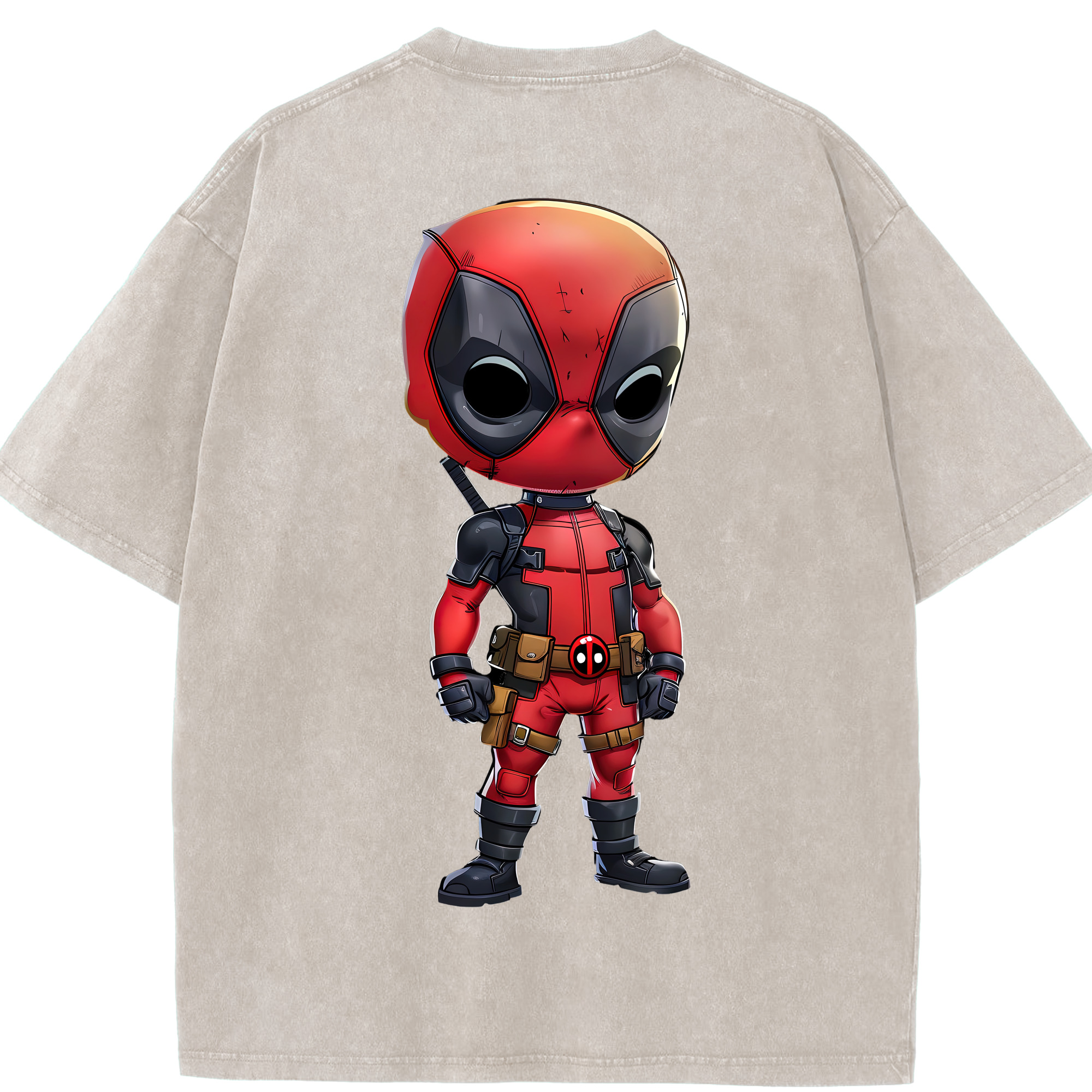 （画像用） Deadpool デッドプール 綿100% ヴィンテージ風 半袖Tシャツ（背面プリント）