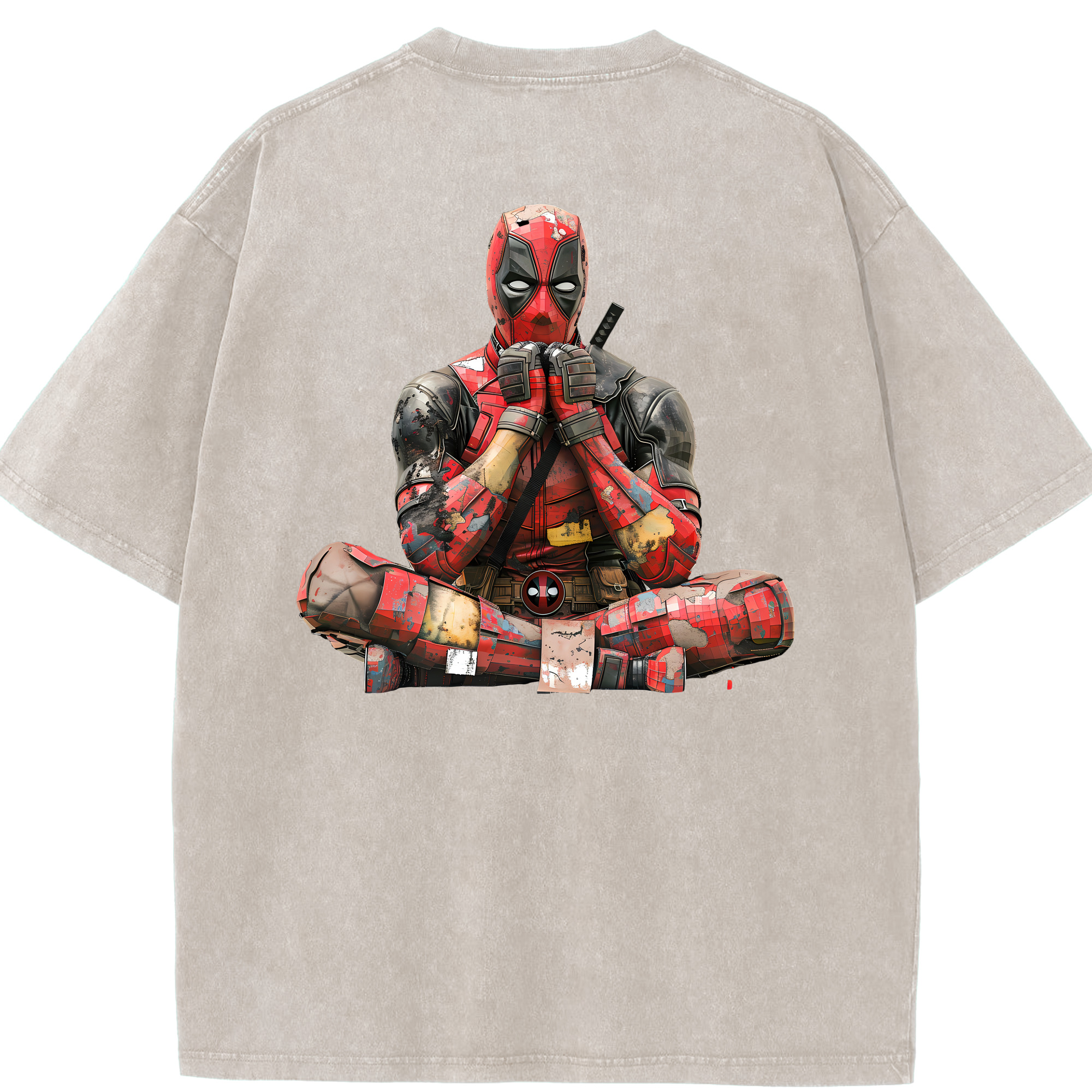 （画像用） Deadpool デッドプール 綿100% ヴィンテージ風 半袖Tシャツ（背面プリント）