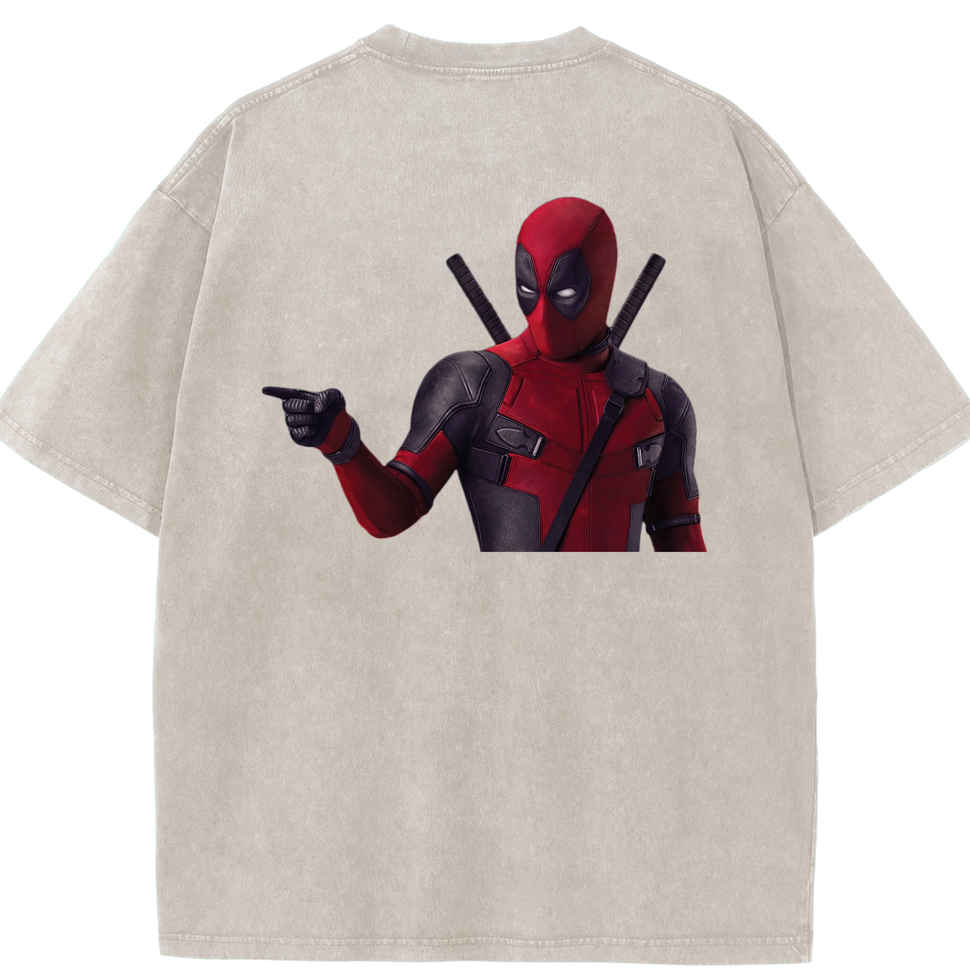 （画像用） Deadpool デッドプール 綿100% ヴィンテージ風 半袖Tシャツ（背面プリント）