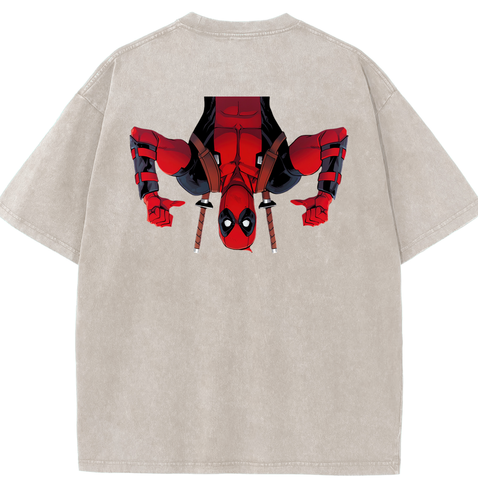 （画像用） Deadpool デッドプール 綿100% ヴィンテージ風 半袖Tシャツ（背面プリント）