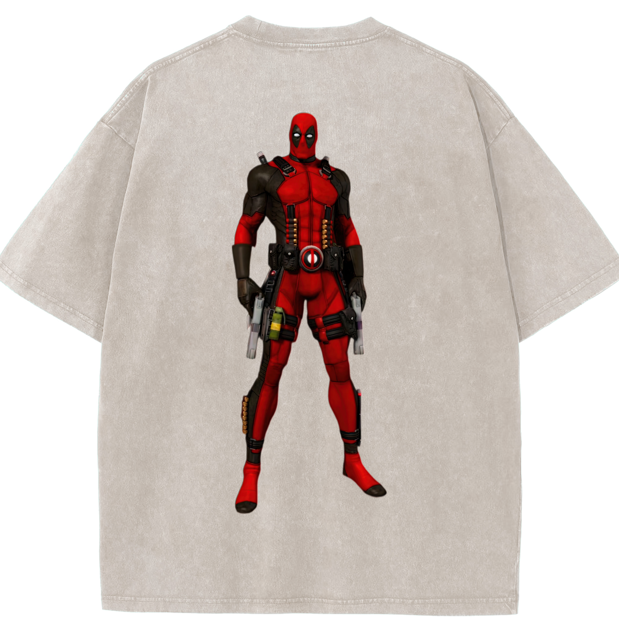 （画像用） Deadpool デッドプール 綿100% ヴィンテージ風 半袖Tシャツ（背面プリント）