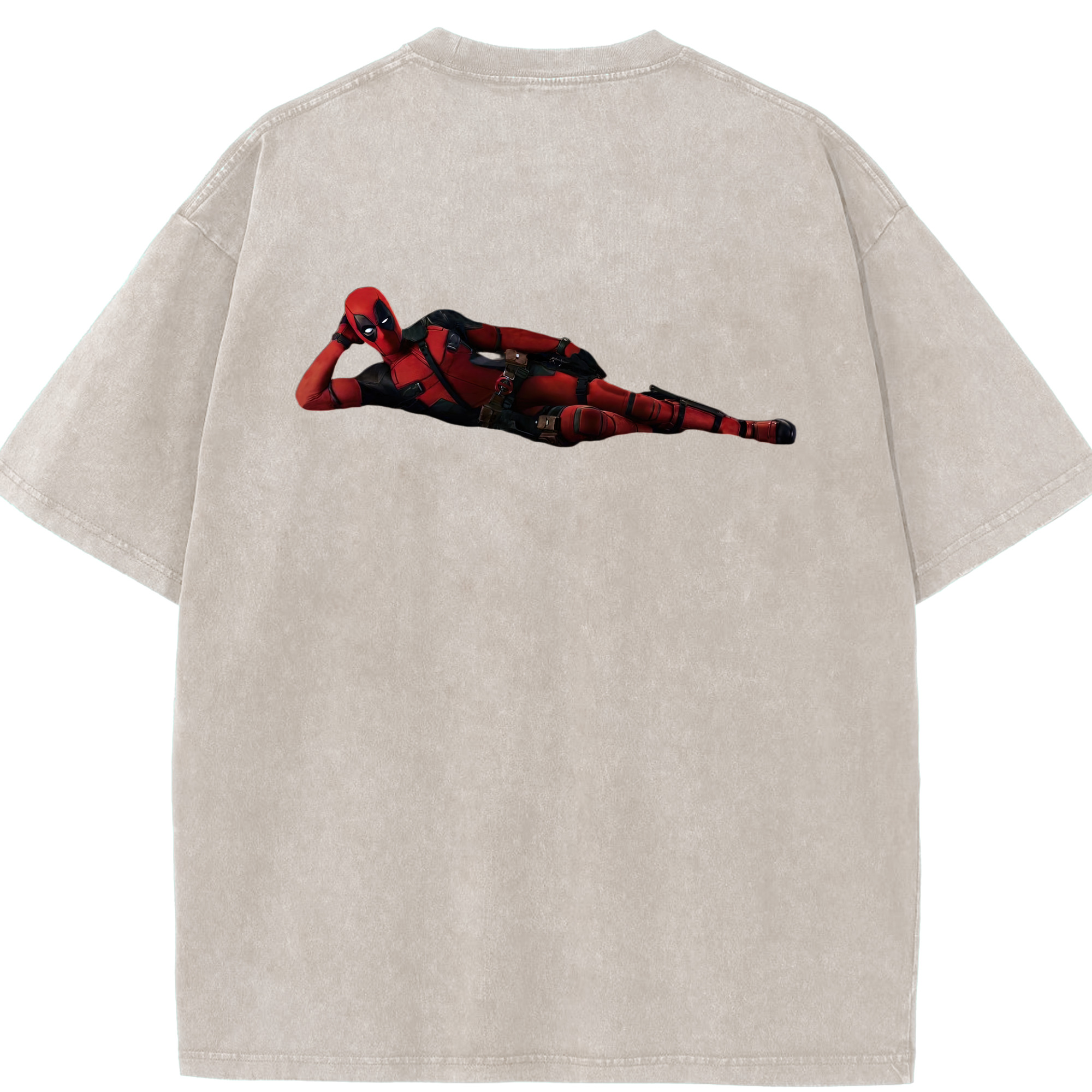 （画像用） Deadpool デッドプール 綿100% ヴィンテージ風 半袖Tシャツ（背面プリント）