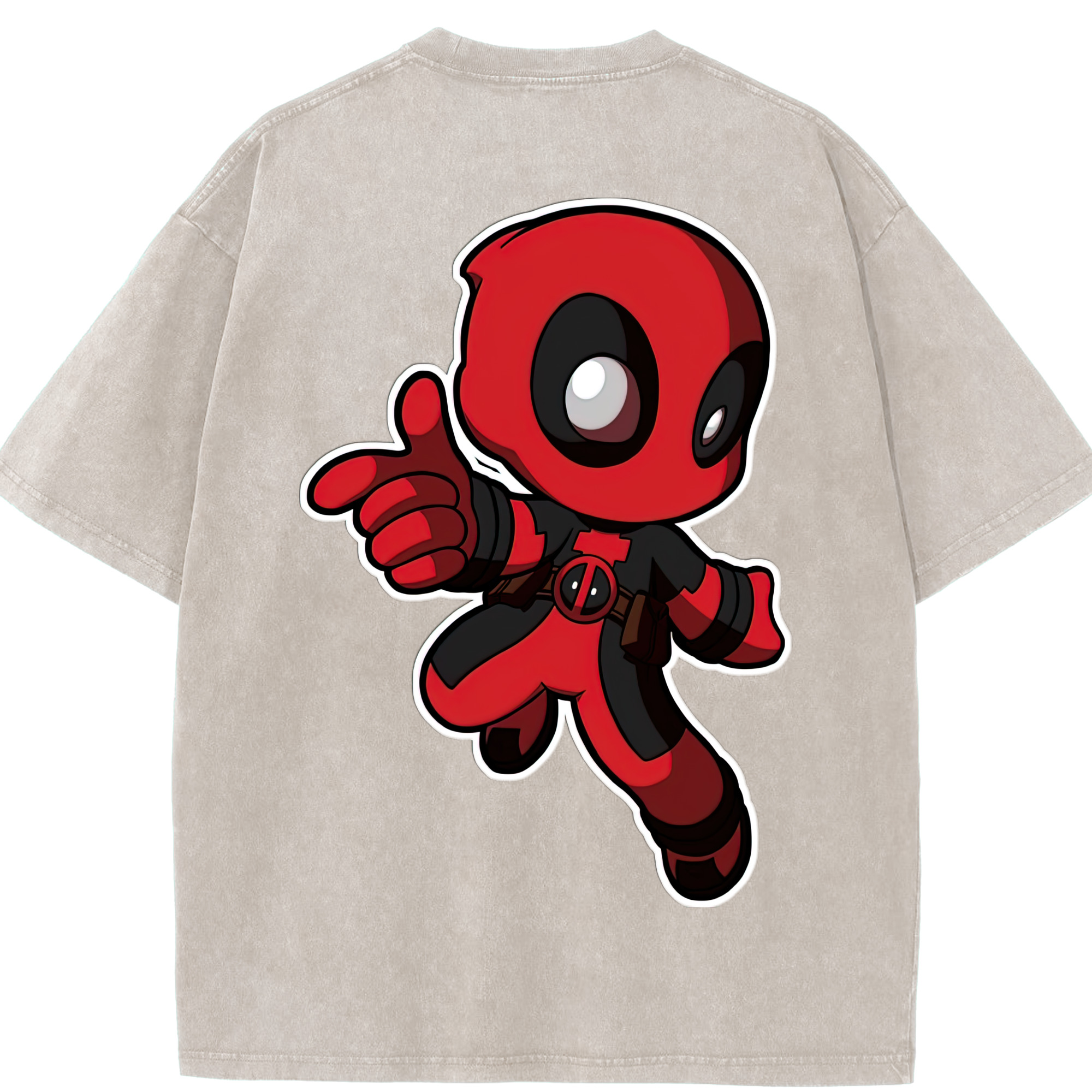 （画像用） Deadpool デッドプール 綿100% ヴィンテージ風 半袖Tシャツ（背面プリント）