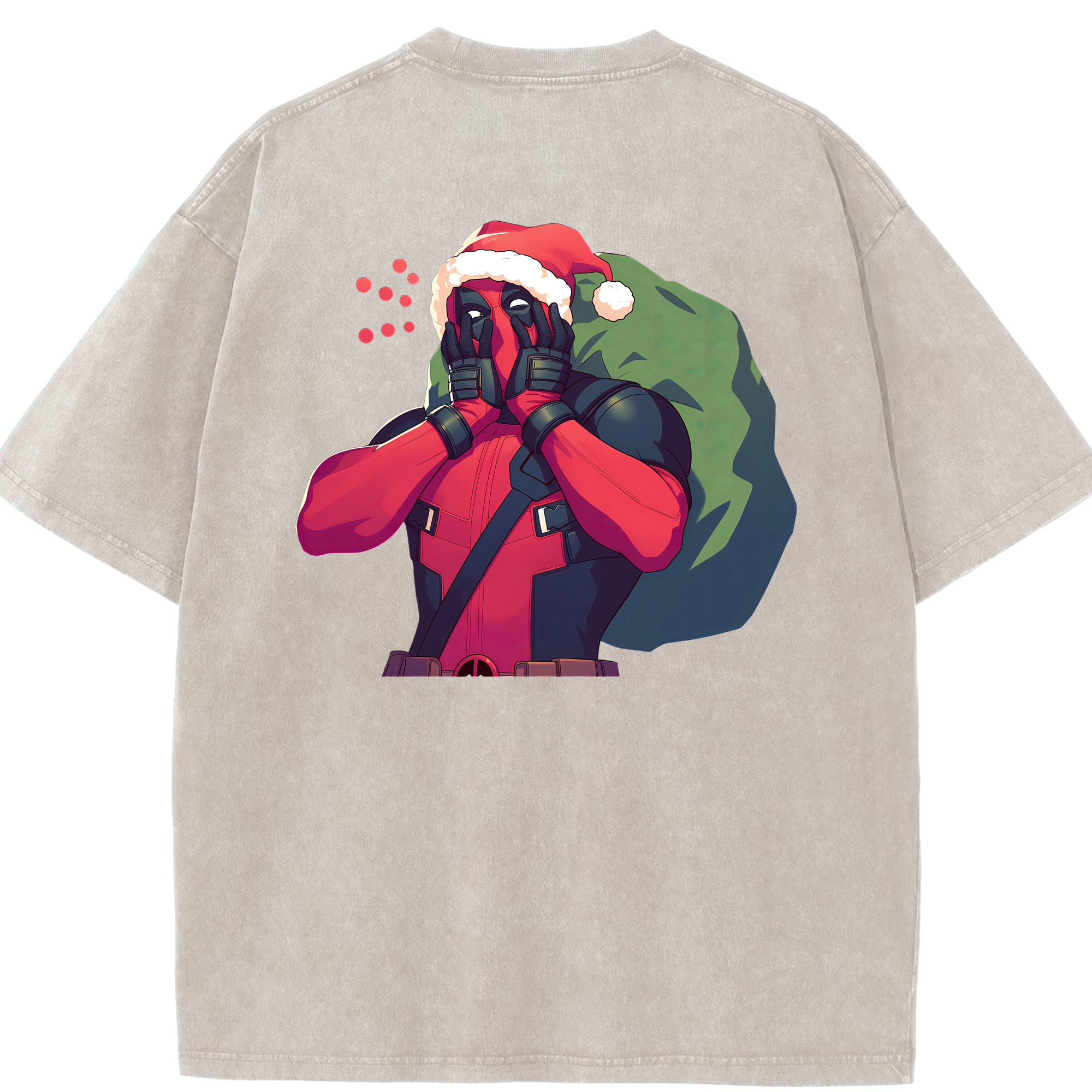 （画像用） Deadpool デッドプール 綿100% ヴィンテージ風 半袖Tシャツ（背面プリント）