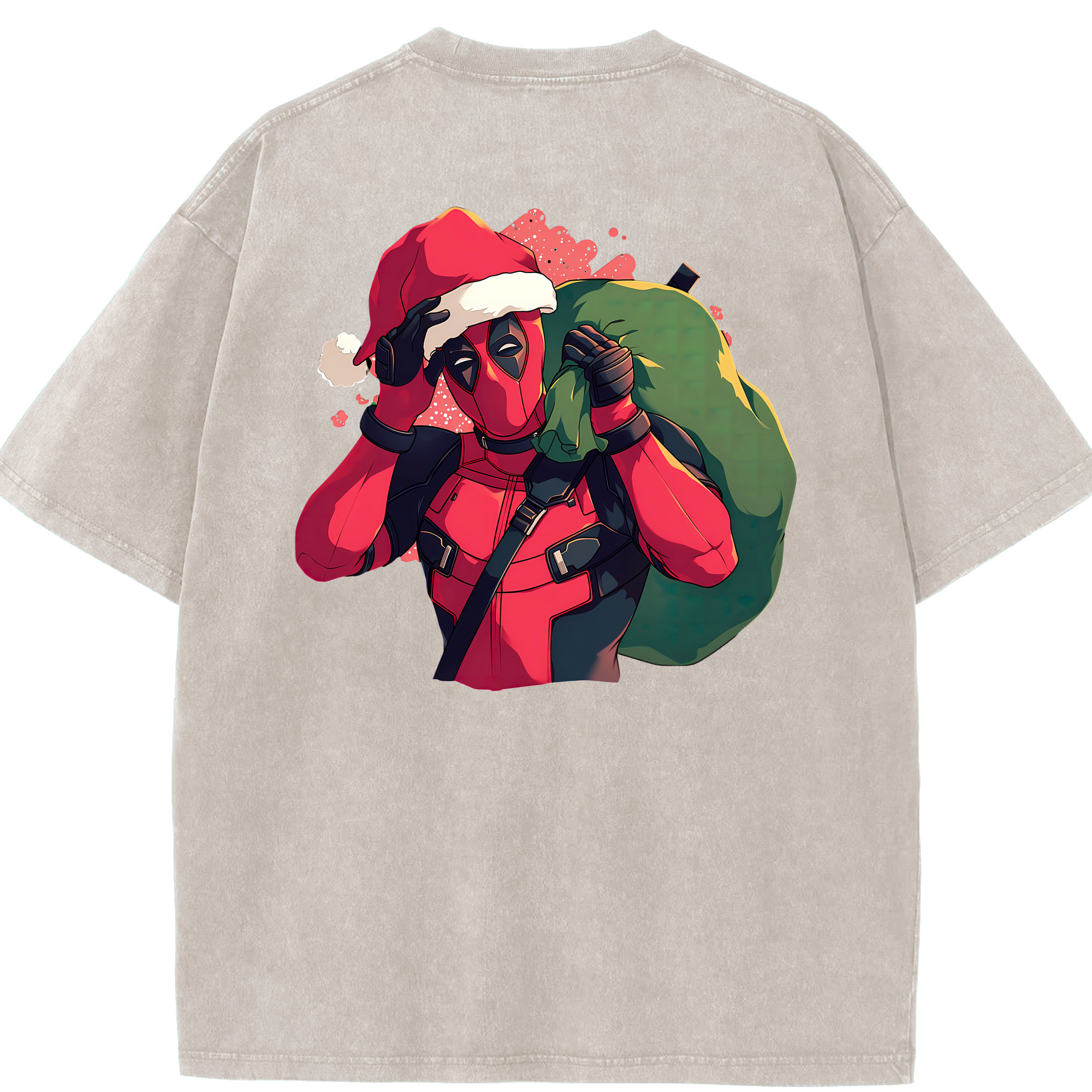 （画像用） Deadpool デッドプール 綿100% ヴィンテージ風 半袖Tシャツ（背面プリント）