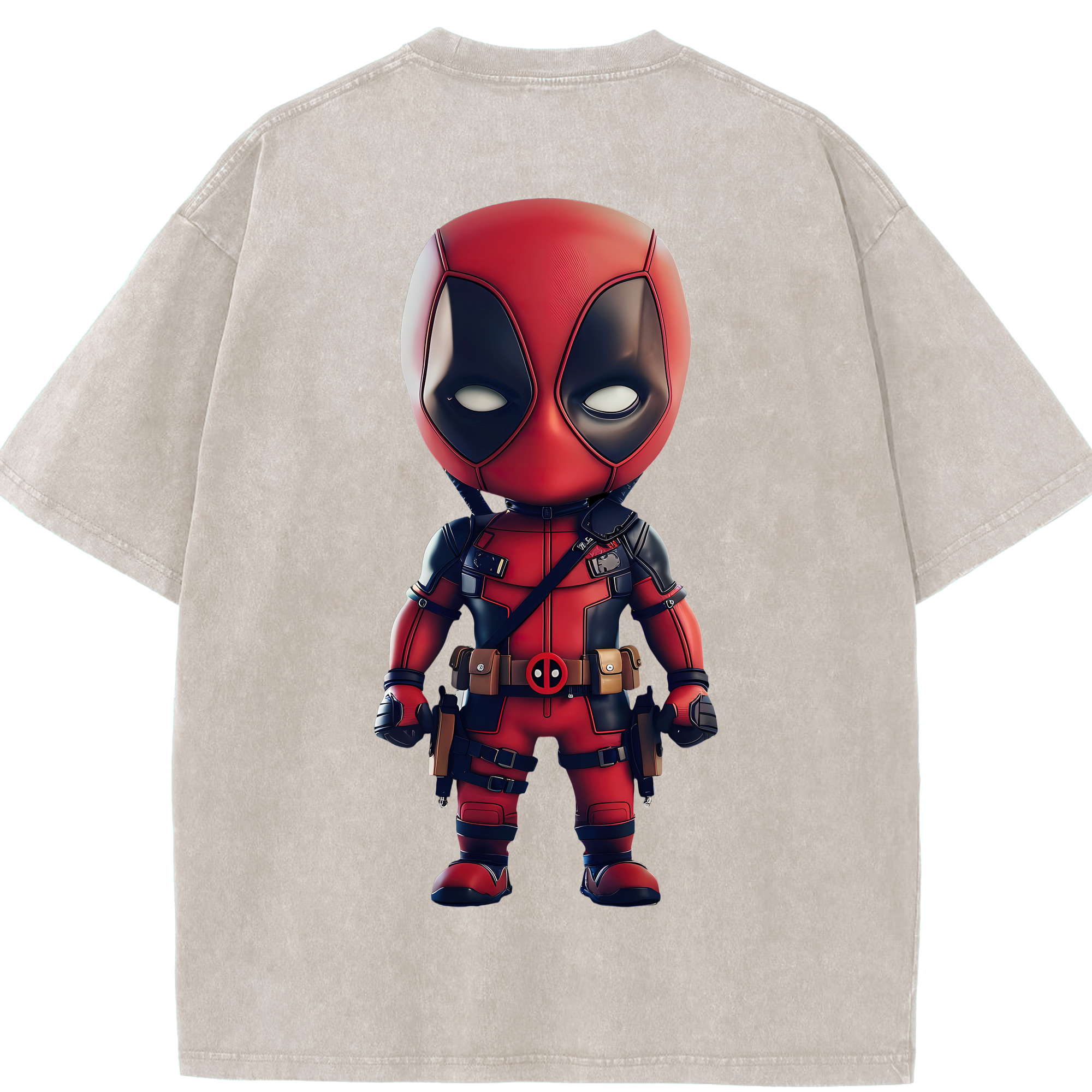 （画像用） Deadpool デッドプール 綿100% ヴィンテージ風 半袖Tシャツ（背面プリント）