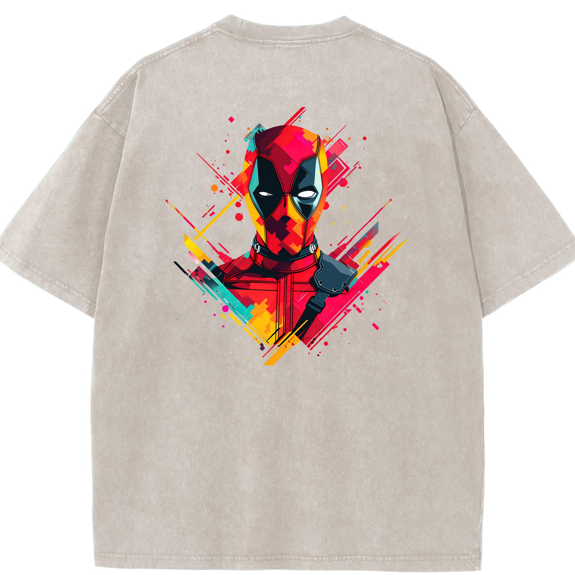 （画像用） Deadpool デッドプール 綿100% ヴィンテージ風 半袖Tシャツ（背面プリント）