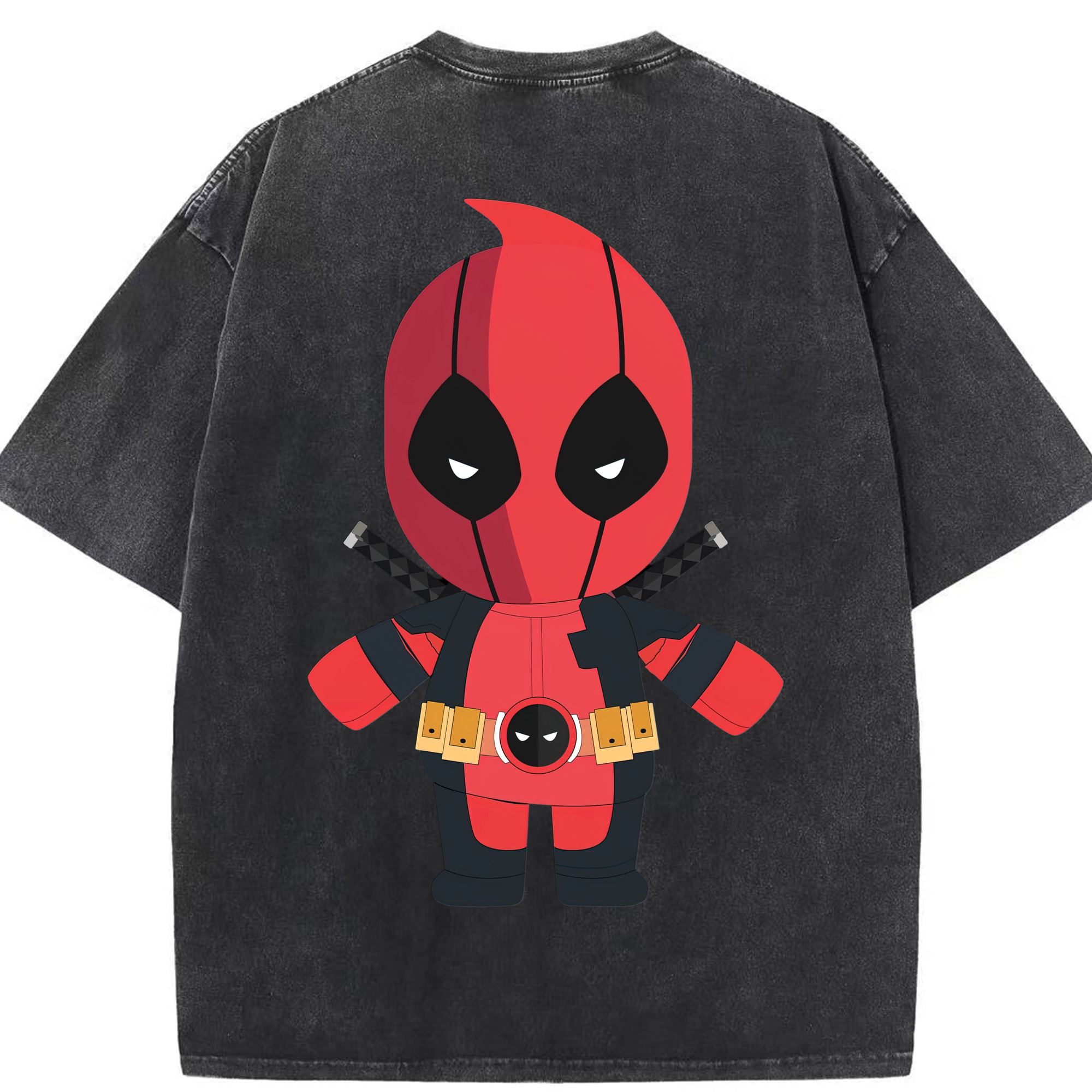 （画像用） Deadpool デッドプール 綿100% ヴィンテージ風 半袖Tシャツ（背面プリント）