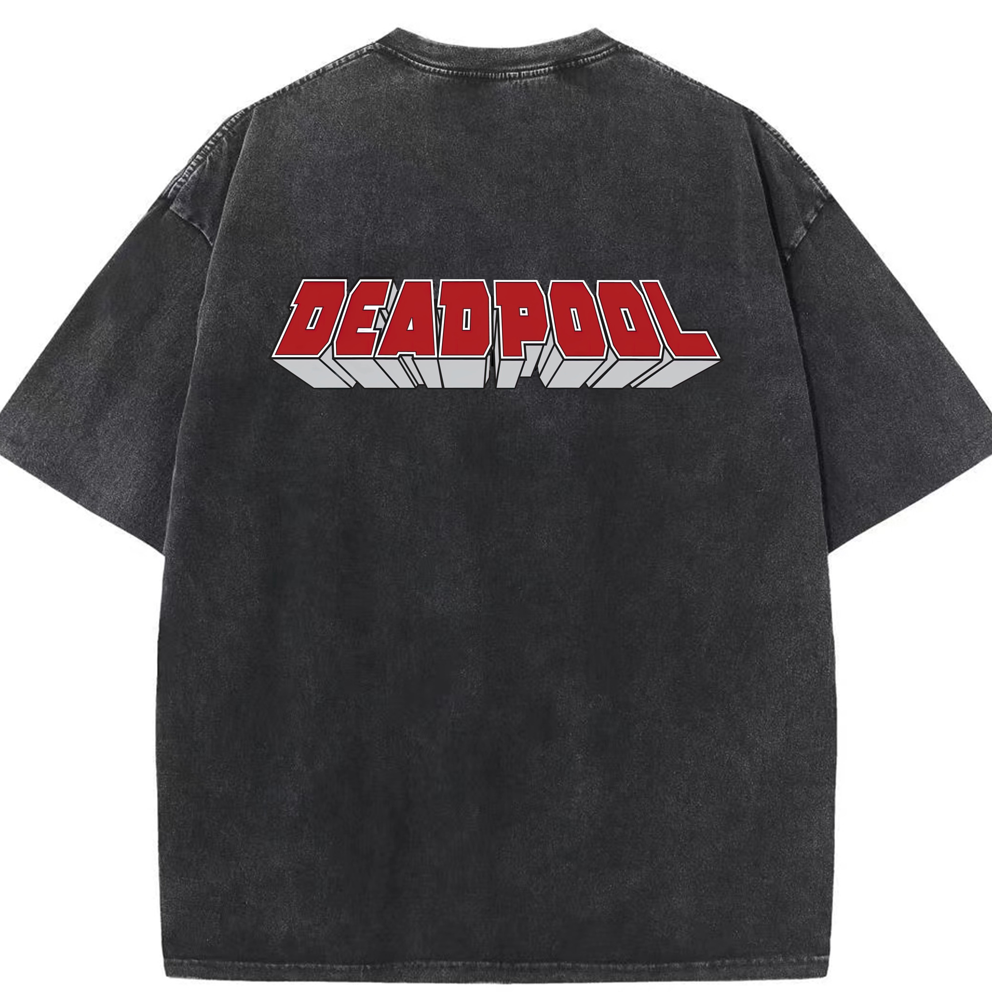 （画像用） Deadpool デッドプール 綿100% ヴィンテージ風 半袖Tシャツ（背面プリント）