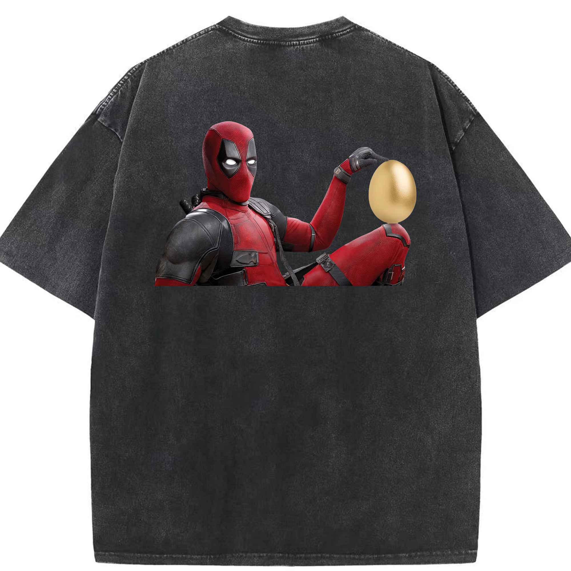 （画像用） Deadpool デッドプール 綿100% ヴィンテージ風 半袖Tシャツ（背面プリント）