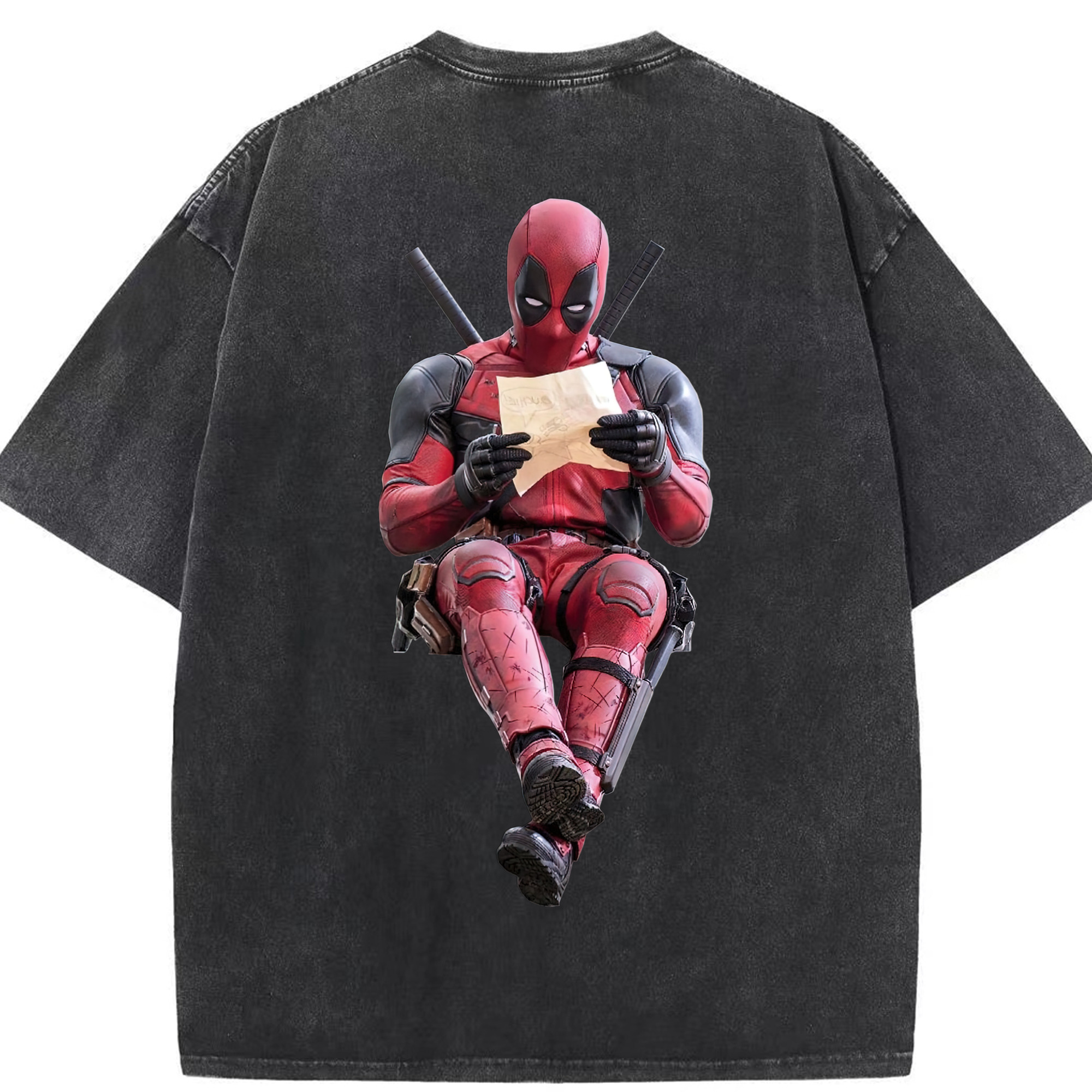 （画像用） Deadpool デッドプール 綿100% ヴィンテージ風 半袖Tシャツ（背面プリント）