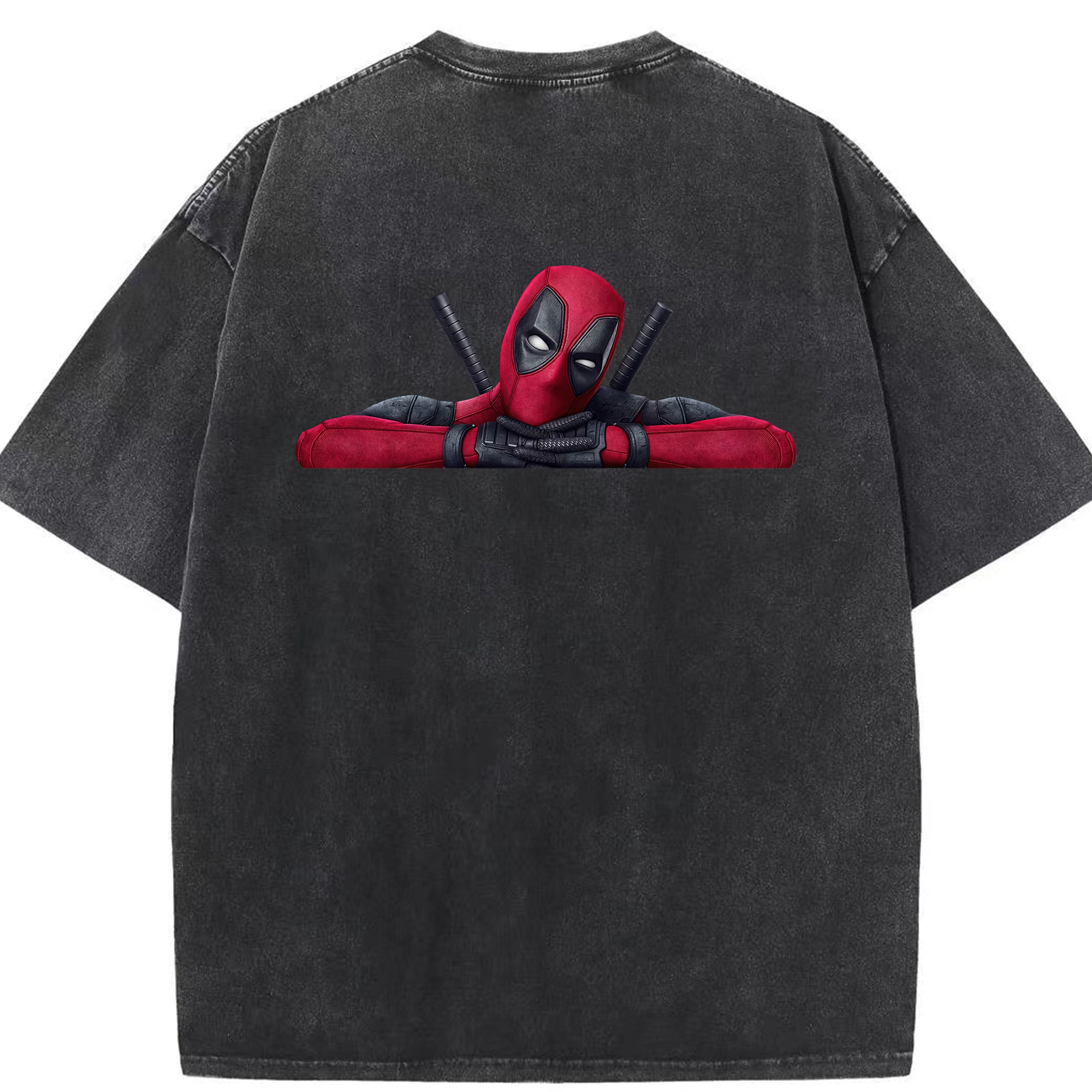 （画像用） Deadpool デッドプール 綿100% ヴィンテージ風 半袖Tシャツ（背面プリント）