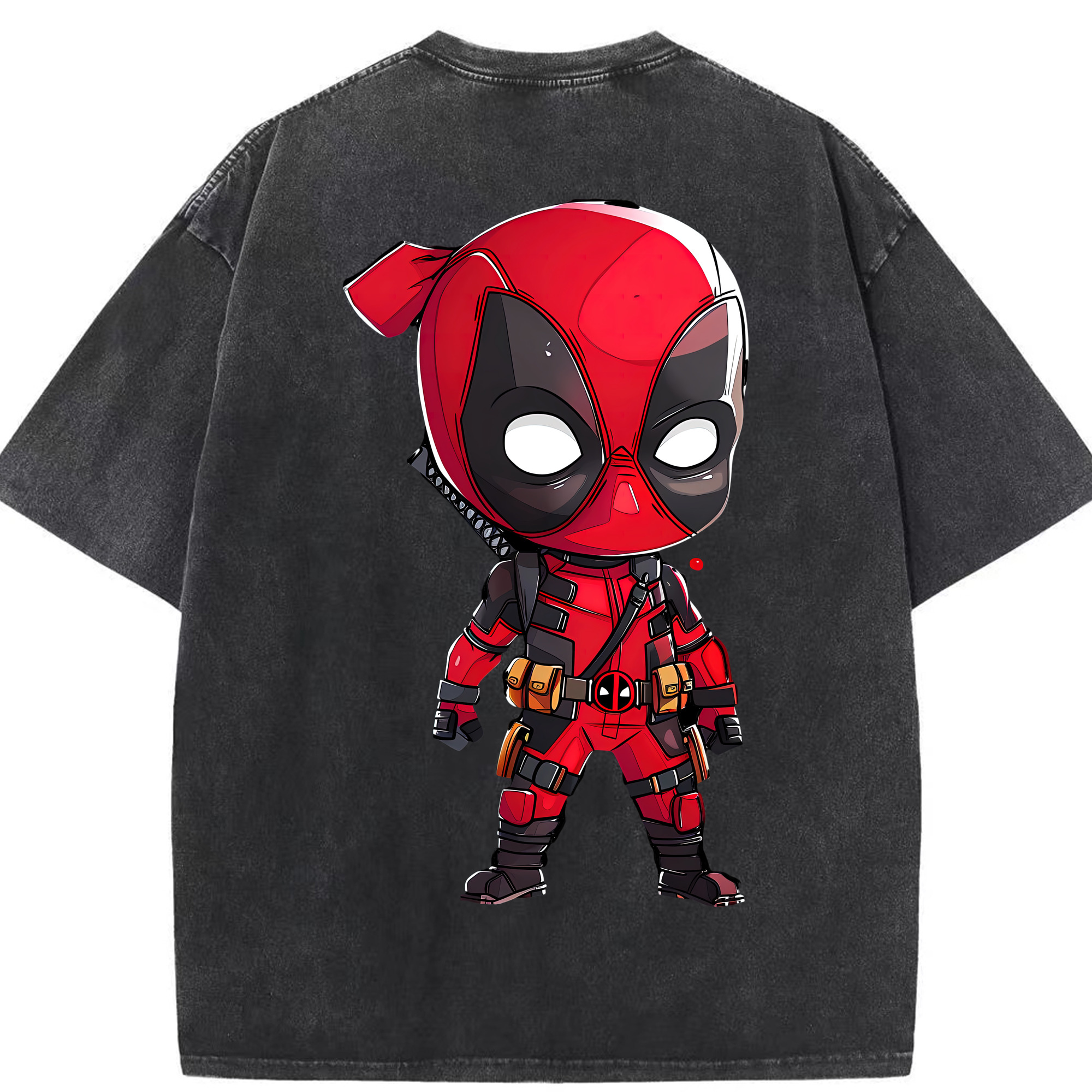 （画像用） Deadpool デッドプール 綿100% ヴィンテージ風 半袖Tシャツ（背面プリント）