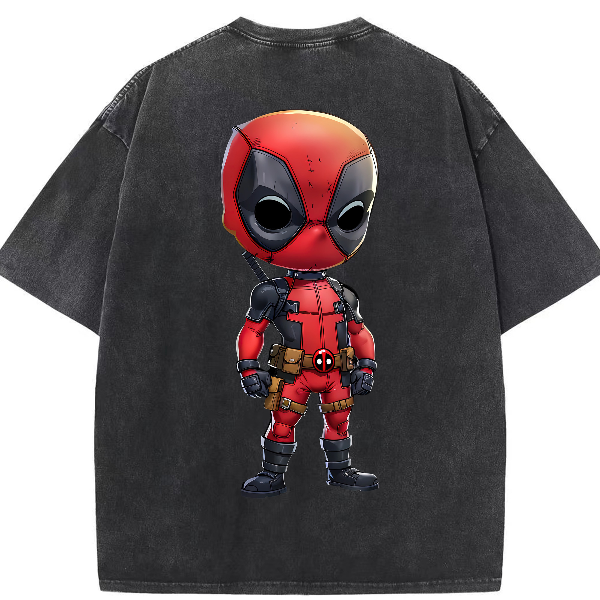 （画像用） Deadpool デッドプール 綿100% ヴィンテージ風 半袖Tシャツ（背面プリント）