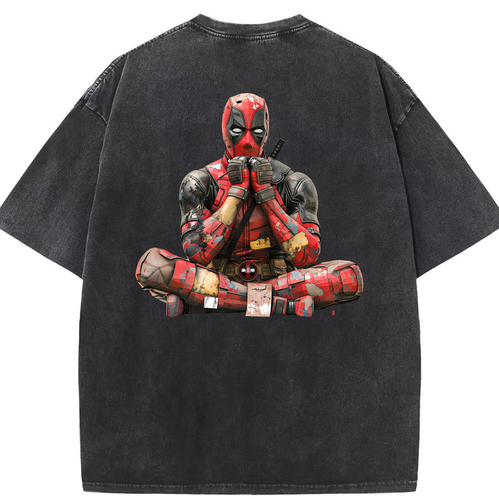 （画像用） Deadpool デッドプール 綿100% ヴィンテージ風 半袖Tシャツ（背面プリント）