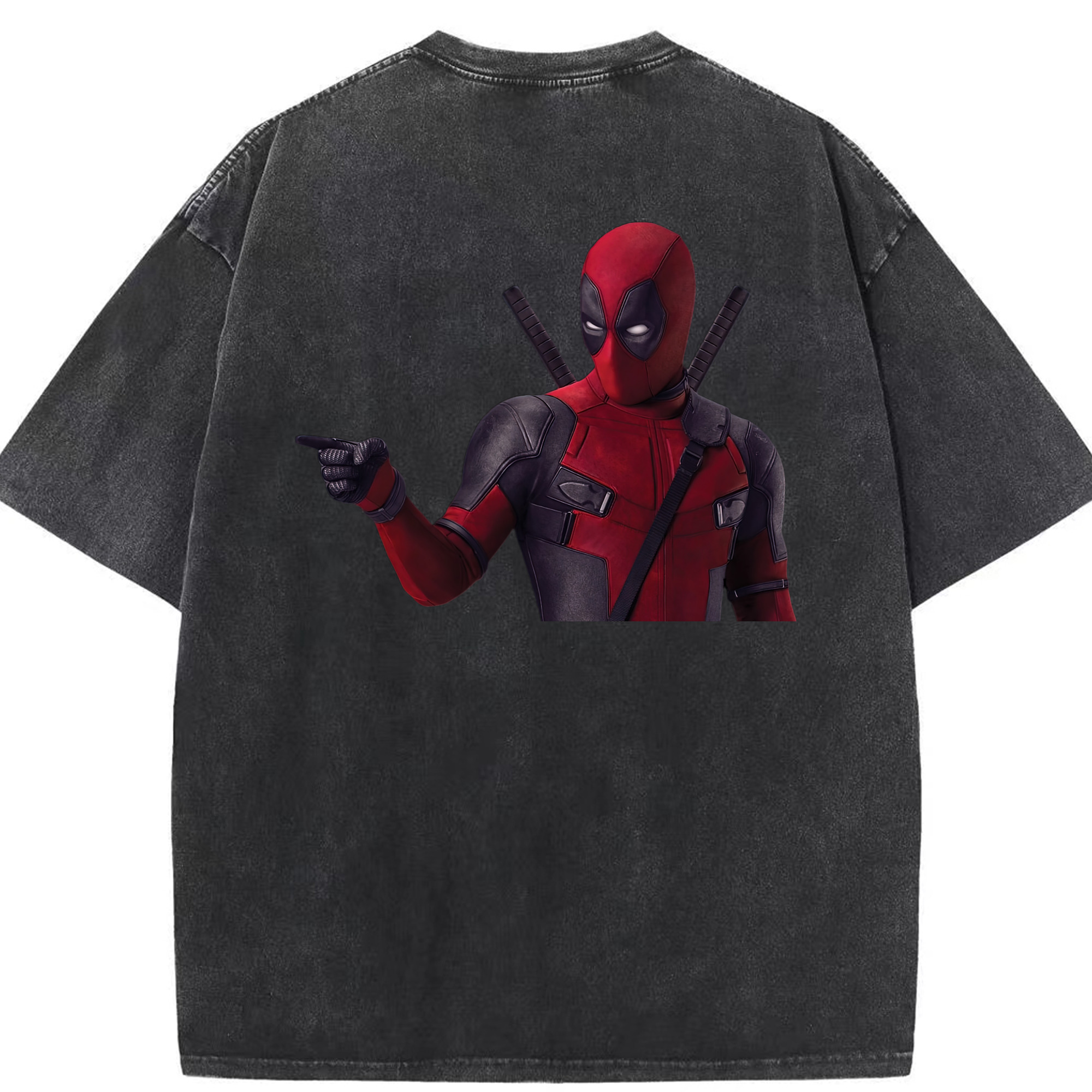 （画像用） Deadpool デッドプール 綿100% ヴィンテージ風 半袖Tシャツ（背面プリント）