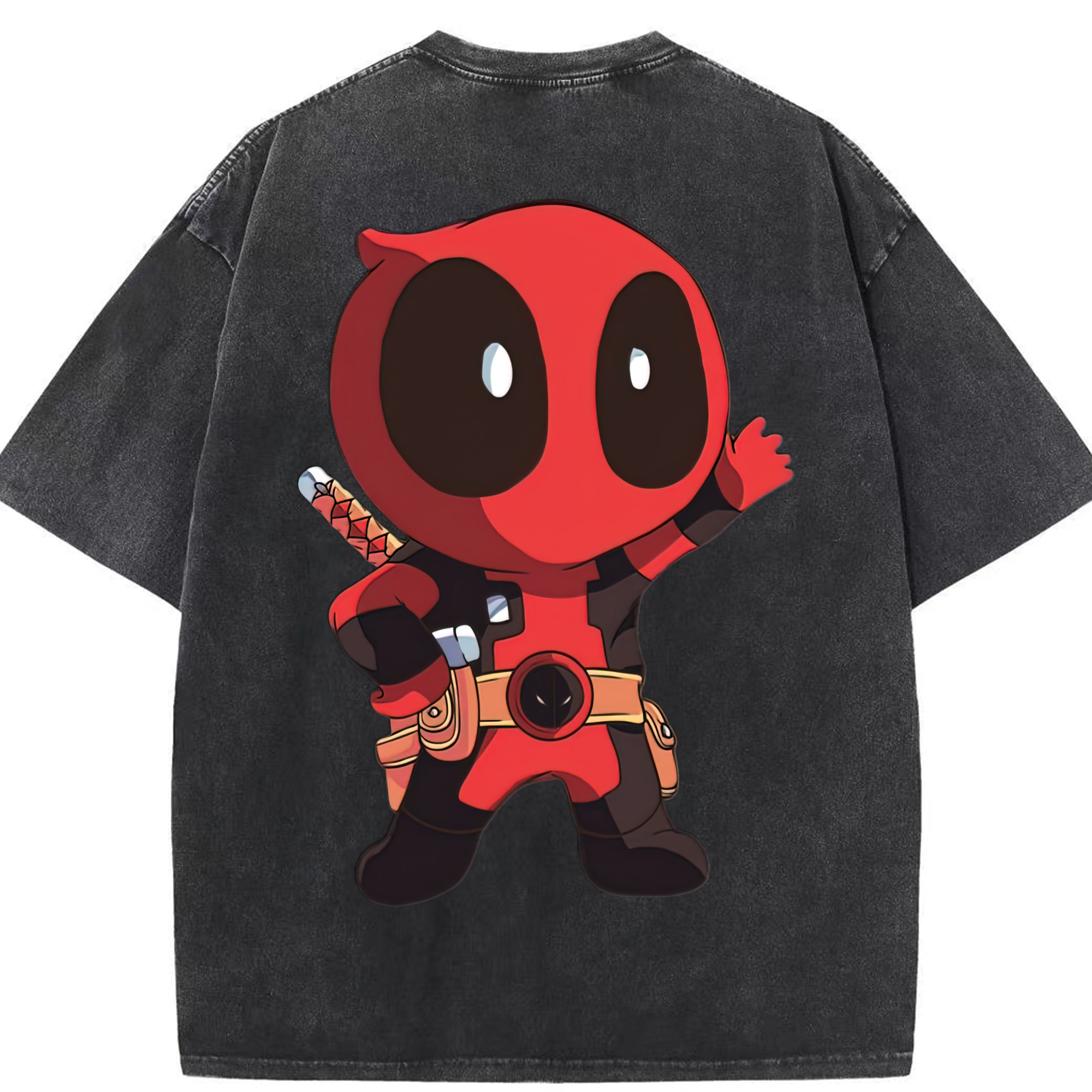 （画像用） Deadpool デッドプール 綿100% ヴィンテージ風 半袖Tシャツ（背面プリント）
