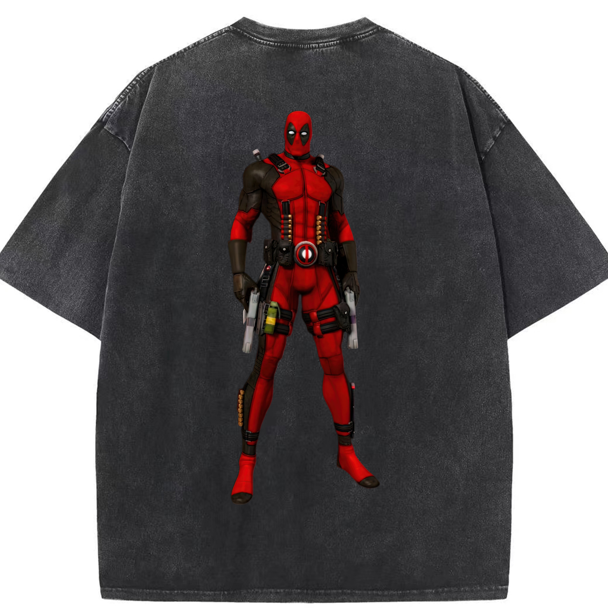 （画像用） Deadpool デッドプール 綿100% ヴィンテージ風 半袖Tシャツ（背面プリント）
