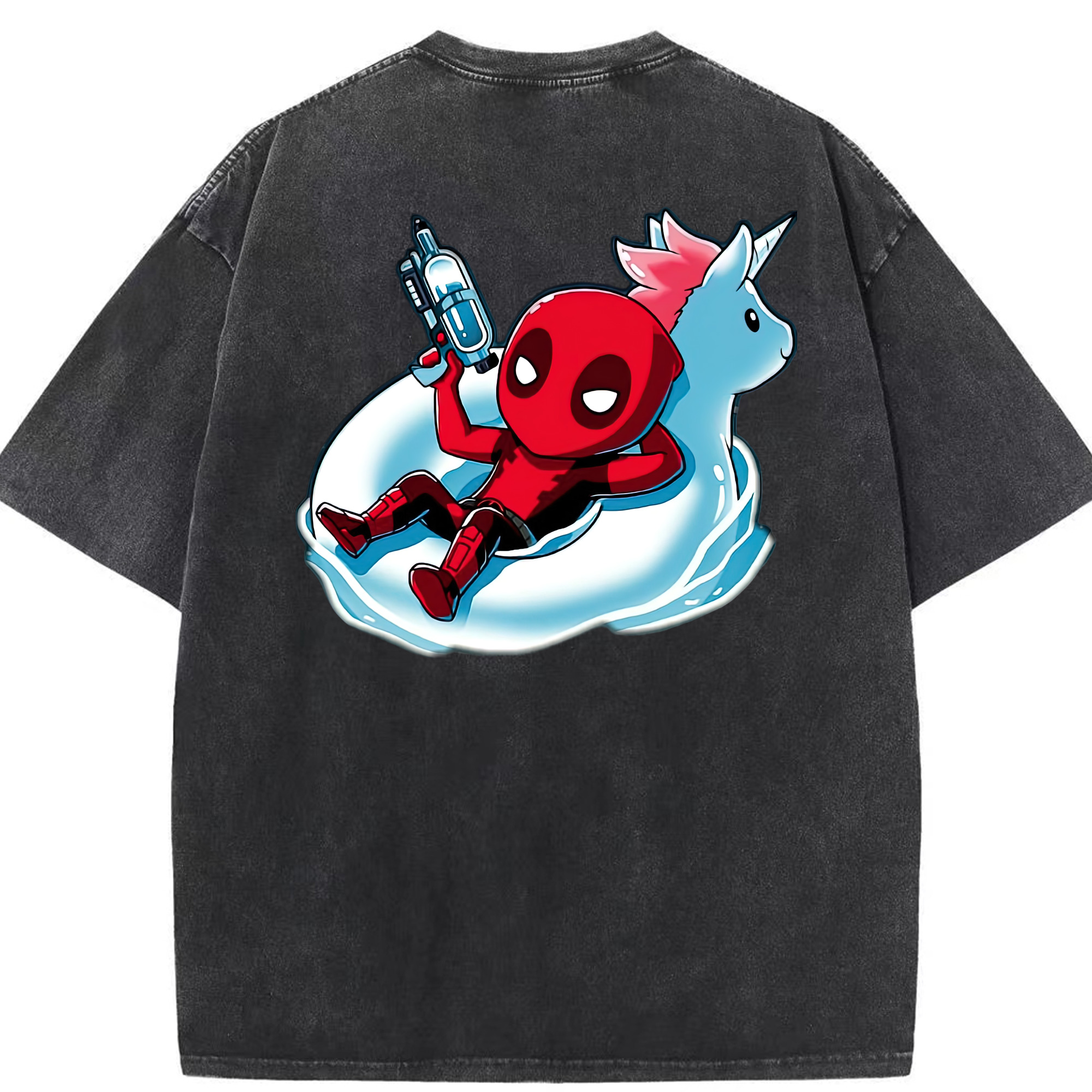 （画像用） Deadpool デッドプール 綿100% ヴィンテージ風 半袖Tシャツ（背面プリント）