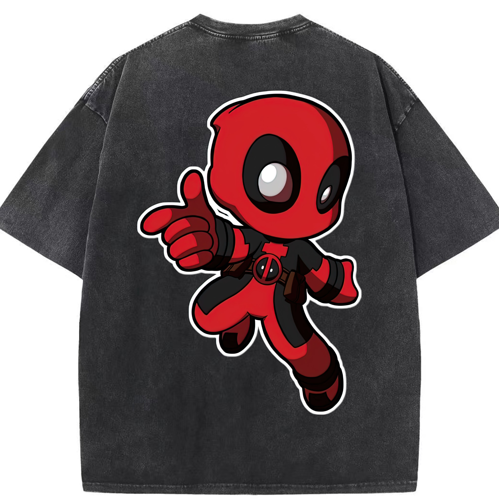 （画像用） Deadpool デッドプール 綿100% ヴィンテージ風 半袖Tシャツ（背面プリント）