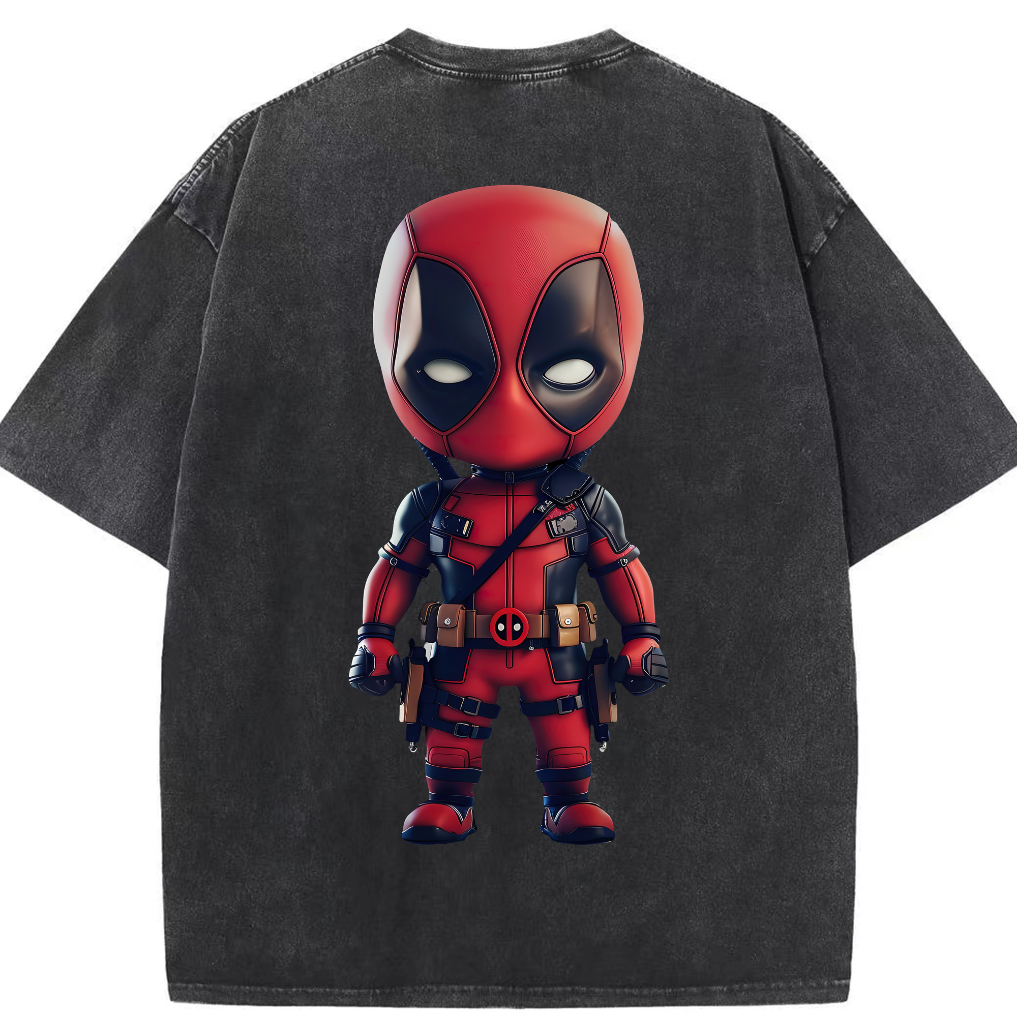 （画像用） Deadpool デッドプール 綿100% ヴィンテージ風 半袖Tシャツ（背面プリント）