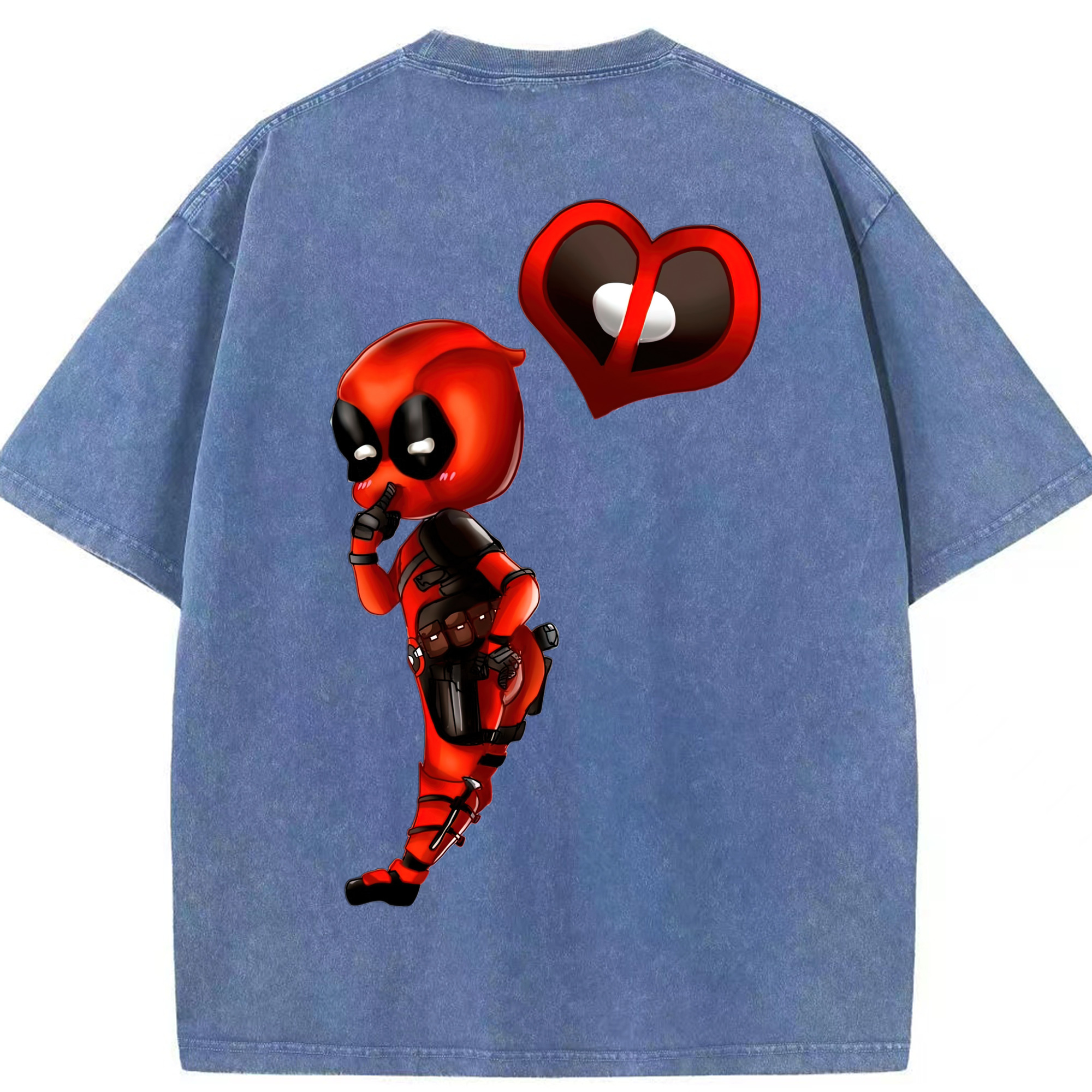 （画像用） Deadpool デッドプール 綿100% ヴィンテージ風 半袖Tシャツ（背面プリント）