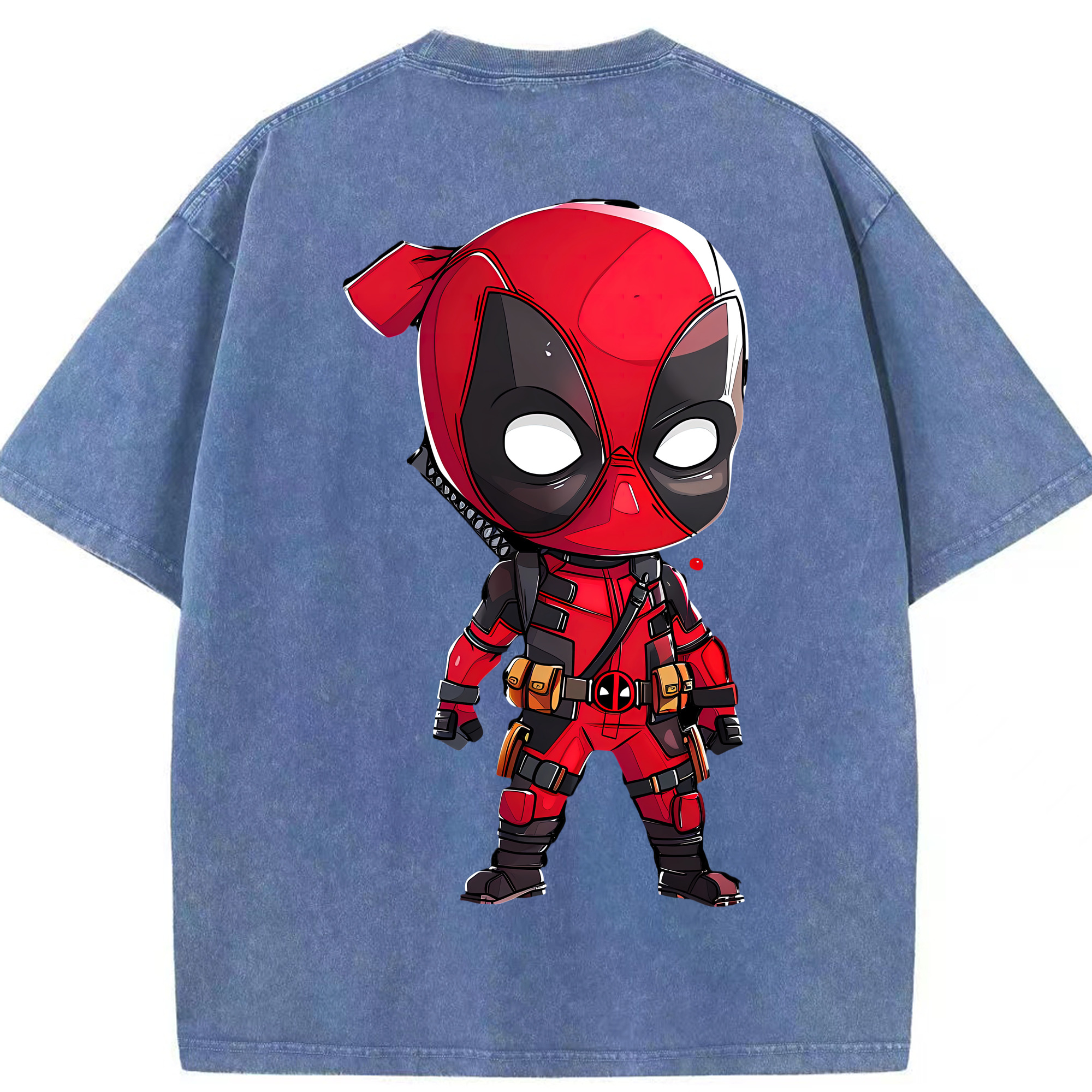 （画像用） Deadpool デッドプール 綿100% ヴィンテージ風 半袖Tシャツ（背面プリント）