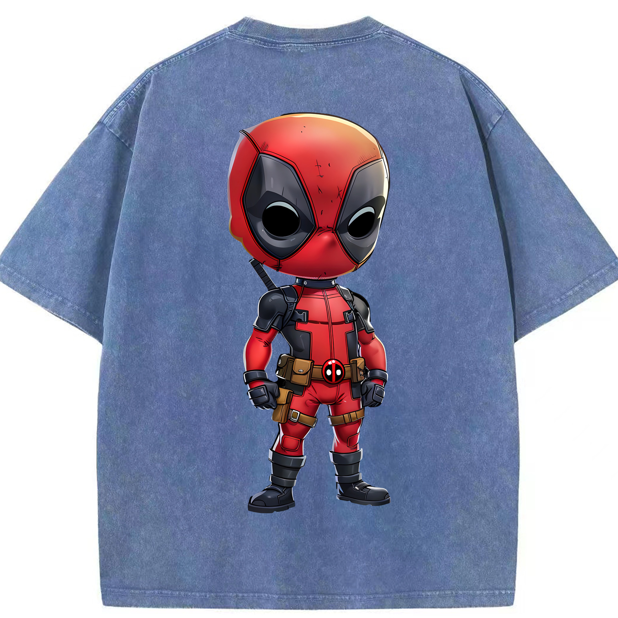 （画像用） Deadpool デッドプール 綿100% ヴィンテージ風 半袖Tシャツ（背面プリント）