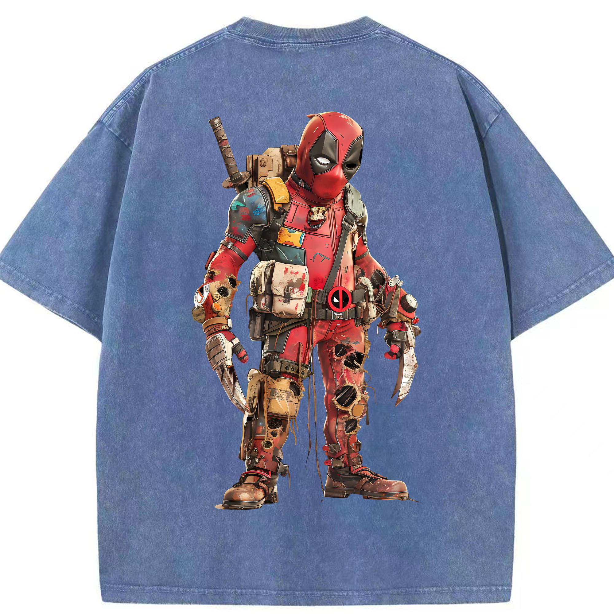 （画像用） Deadpool デッドプール 綿100% ヴィンテージ風 半袖Tシャツ（背面プリント）