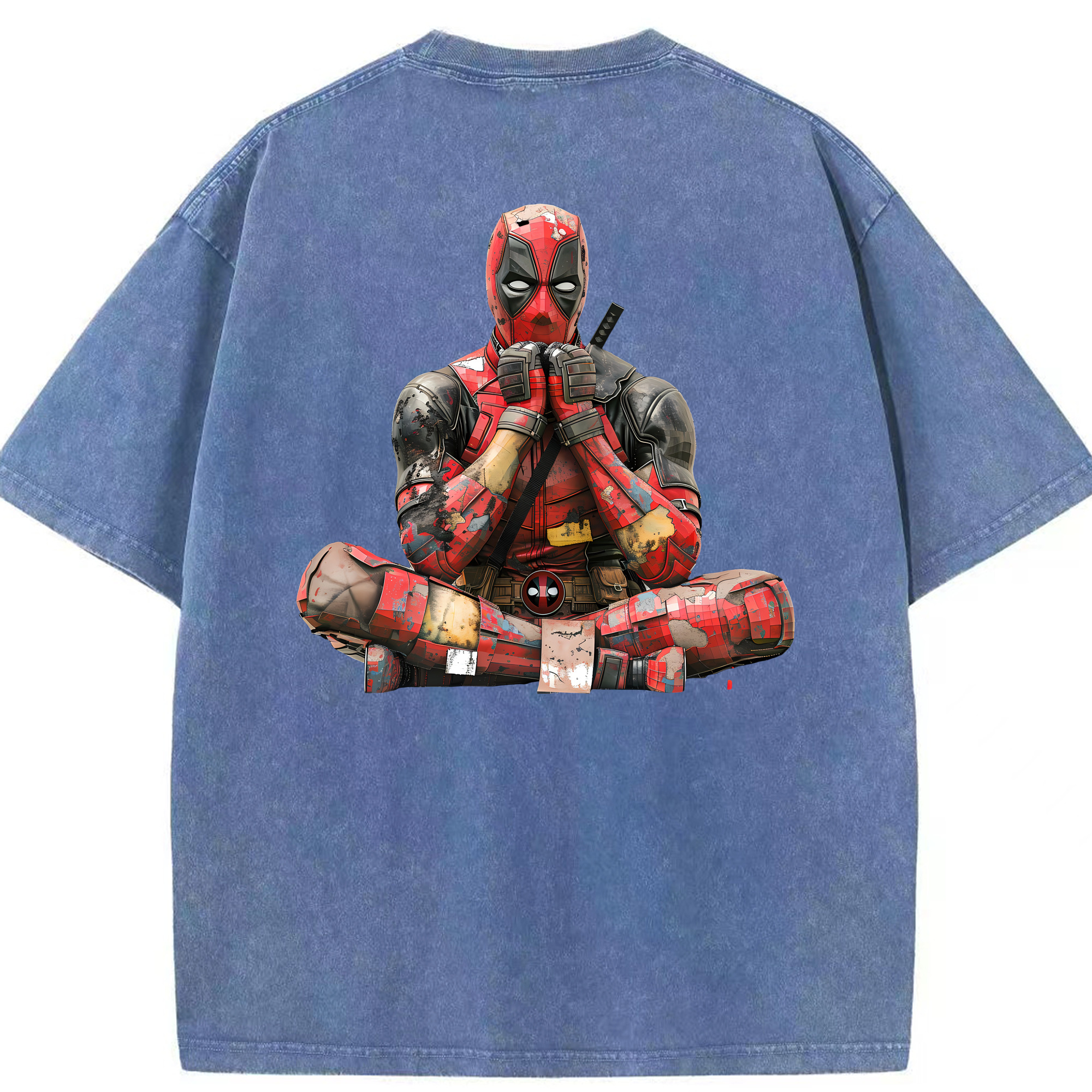 （画像用） Deadpool デッドプール 綿100% ヴィンテージ風 半袖Tシャツ（背面プリント）