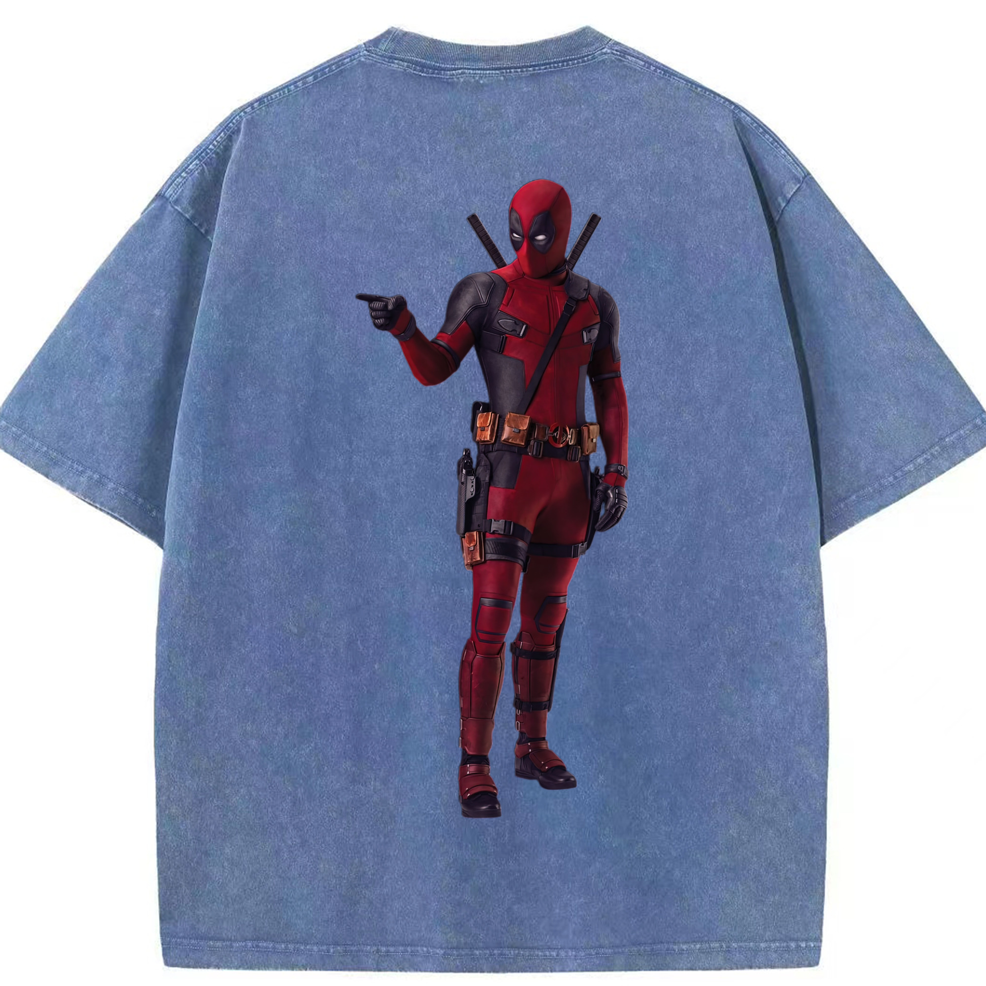 （画像用） Deadpool デッドプール 綿100% ヴィンテージ風 半袖Tシャツ（背面プリント）