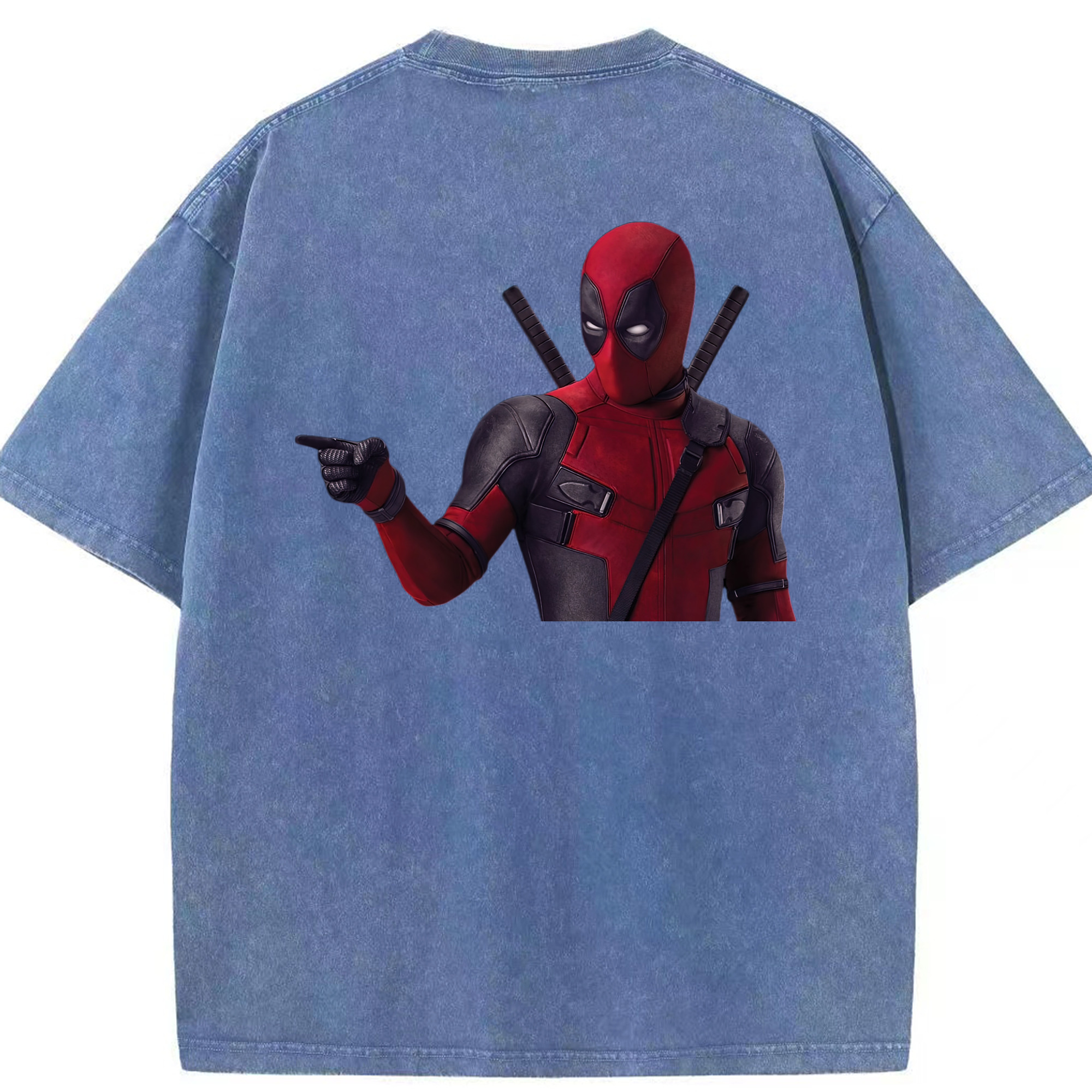 （画像用） Deadpool デッドプール 綿100% ヴィンテージ風 半袖Tシャツ（背面プリント）