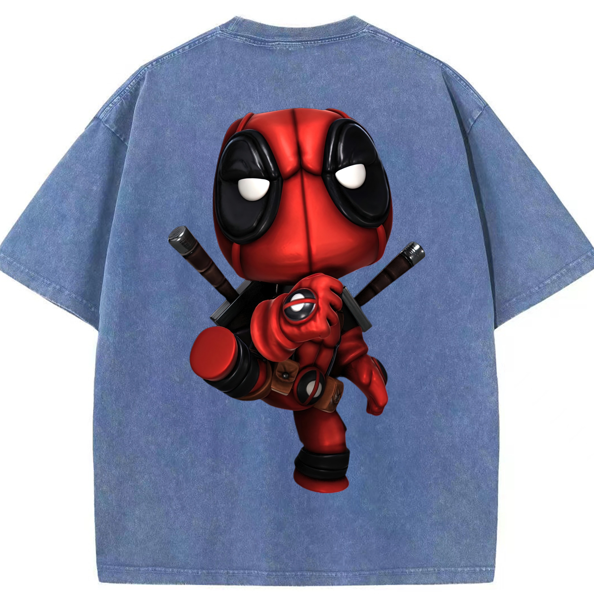 （画像用） Deadpool デッドプール 綿100% ヴィンテージ風 半袖Tシャツ（背面プリント）