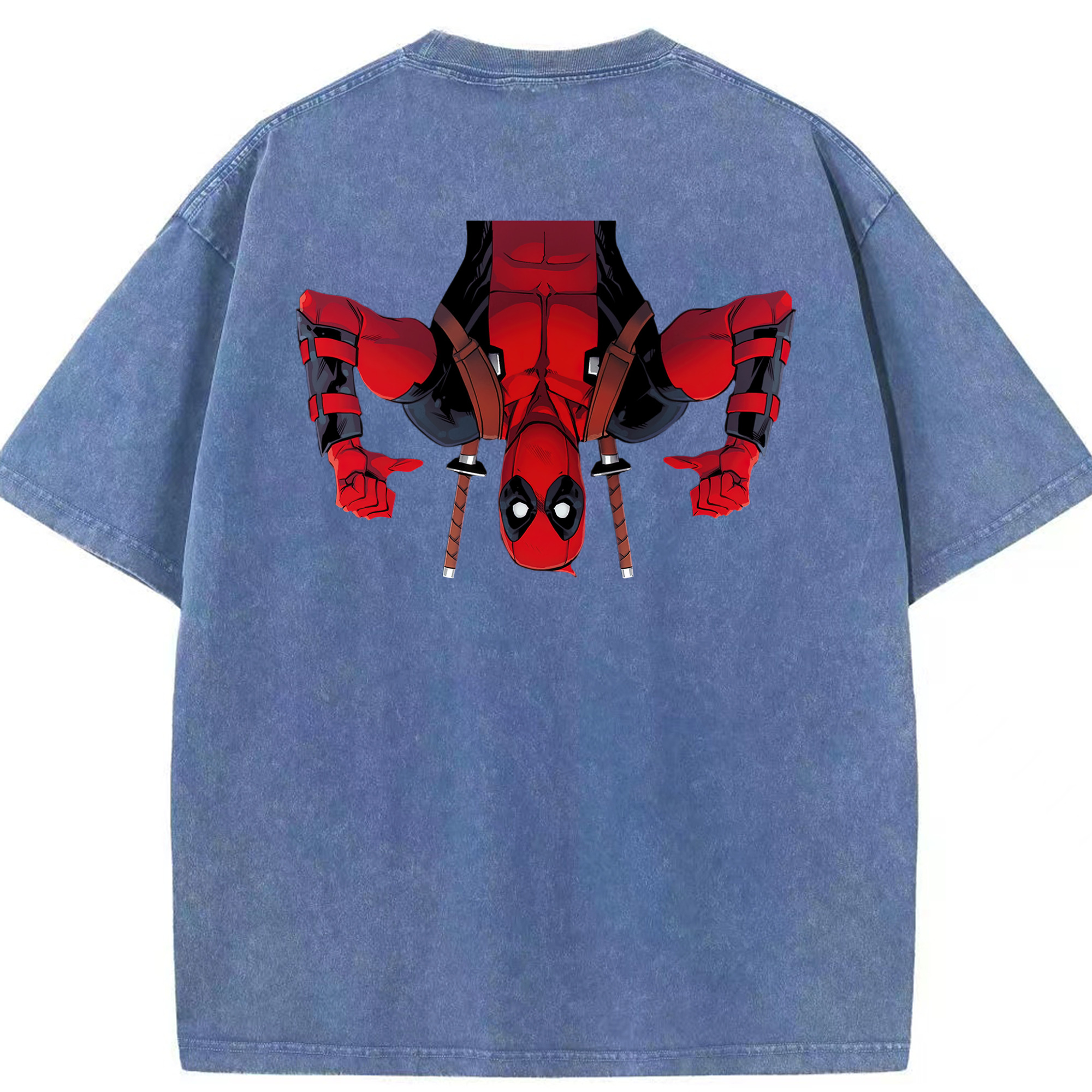 （画像用） Deadpool デッドプール 綿100% ヴィンテージ風 半袖Tシャツ（背面プリント）