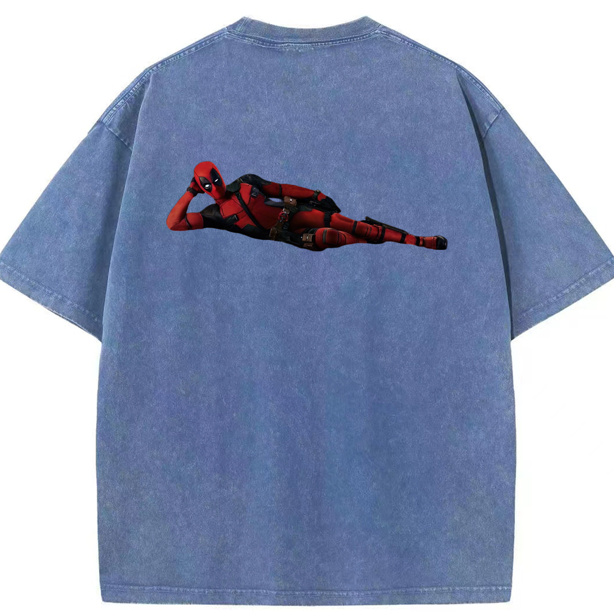 （画像用） Deadpool デッドプール 綿100% ヴィンテージ風 半袖Tシャツ（背面プリント）
