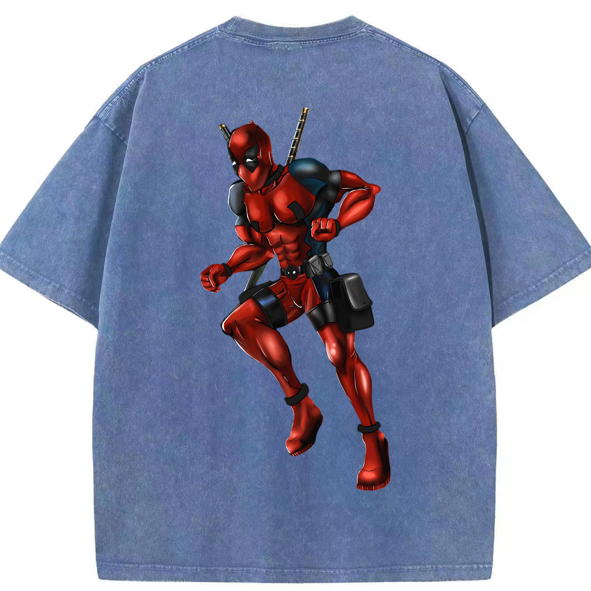 （画像用） Deadpool デッドプール 綿100% ヴィンテージ風 半袖Tシャツ（背面プリント）