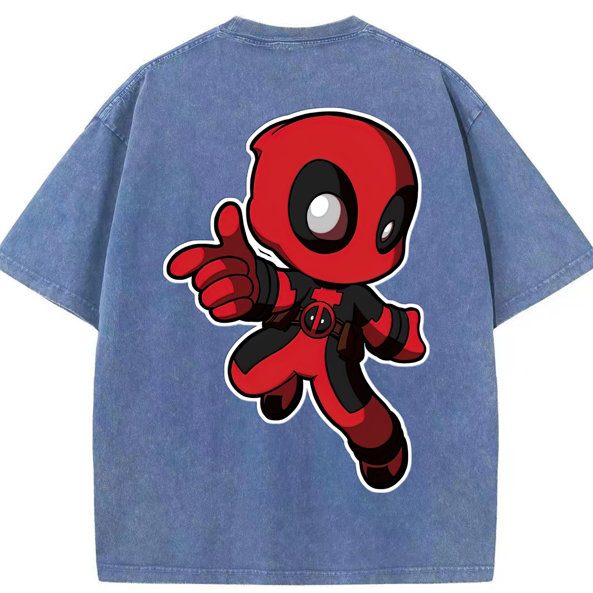 （画像用） Deadpool デッドプール 綿100% ヴィンテージ風 半袖Tシャツ（背面プリント）