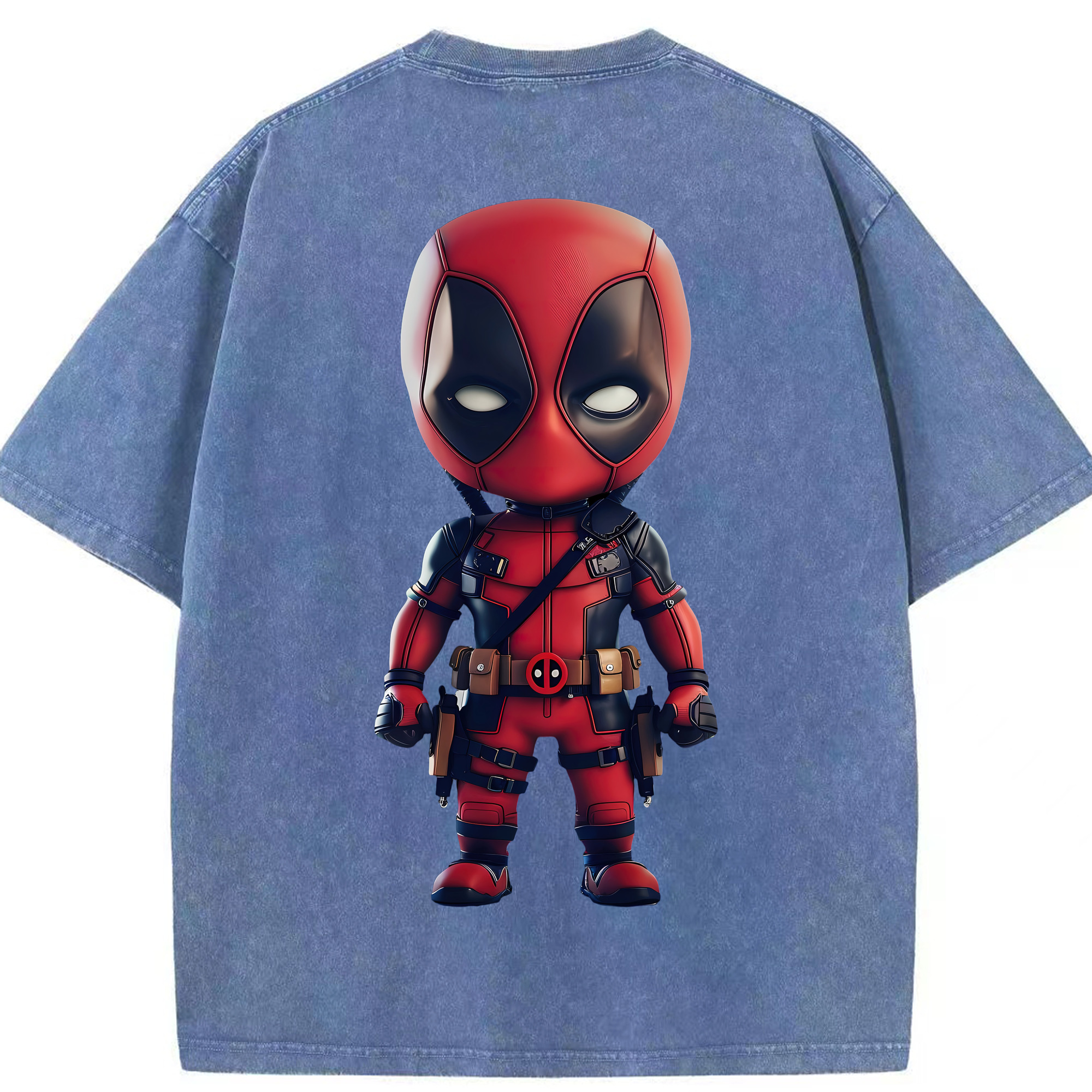 （画像用） Deadpool デッドプール 綿100% ヴィンテージ風 半袖Tシャツ（背面プリント）