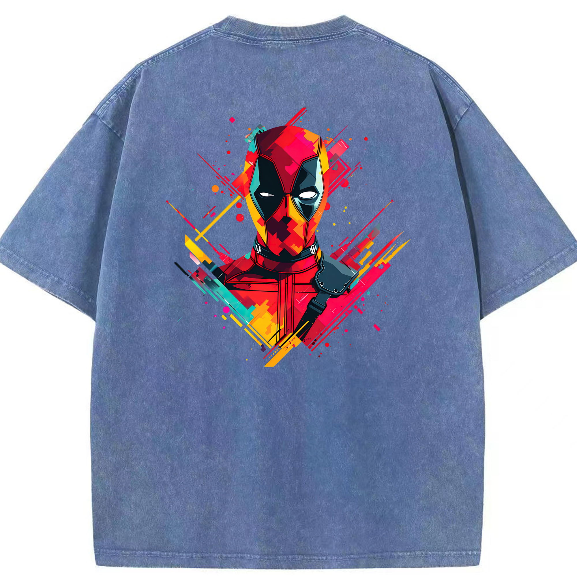 （画像用） Deadpool デッドプール 綿100% ヴィンテージ風 半袖Tシャツ（背面プリント）