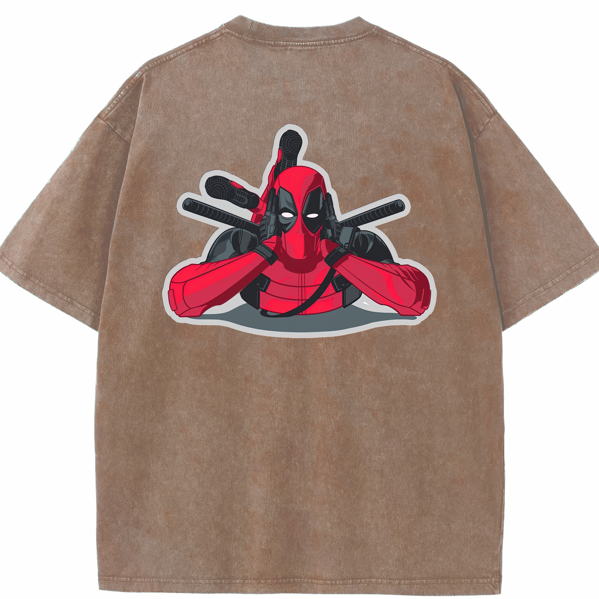（画像用） Deadpool デッドプール 綿100% ヴィンテージ風 半袖Tシャツ（背面プリント）