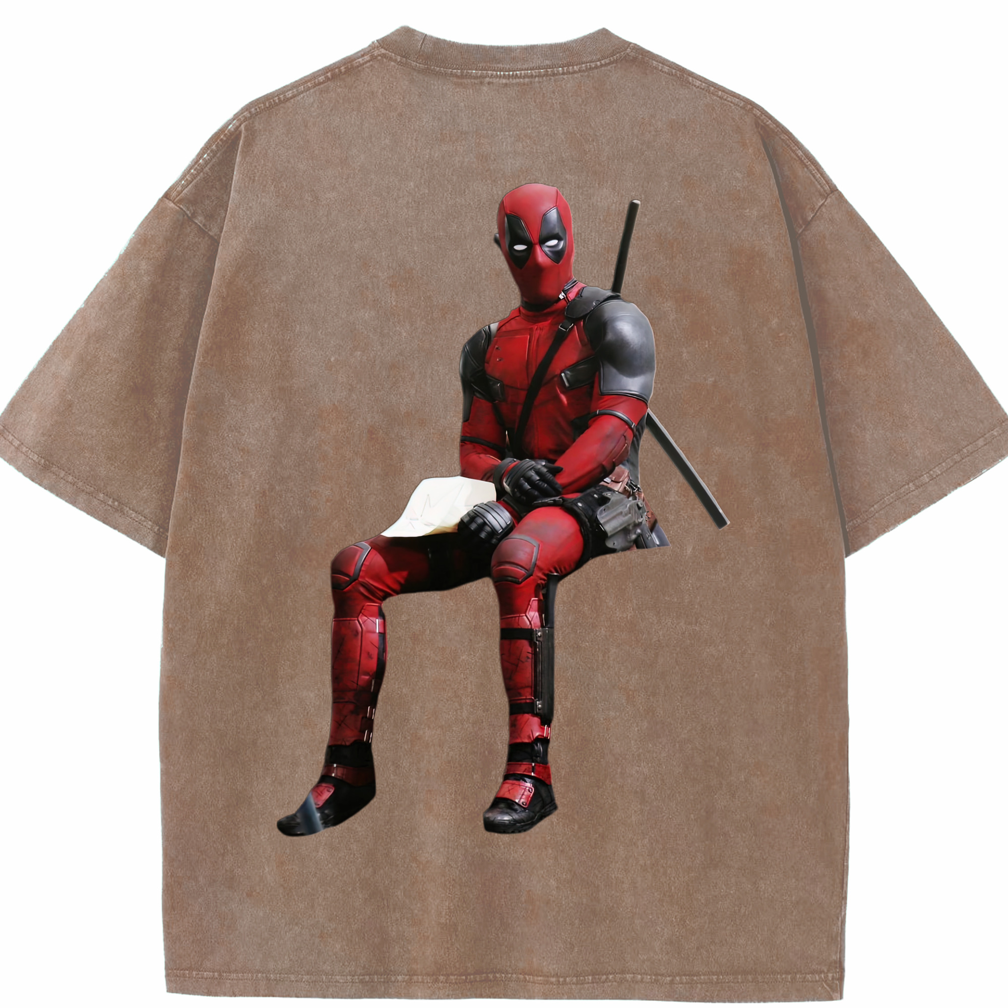 （画像用） Deadpool デッドプール 綿100% ヴィンテージ風 半袖Tシャツ（背面プリント）