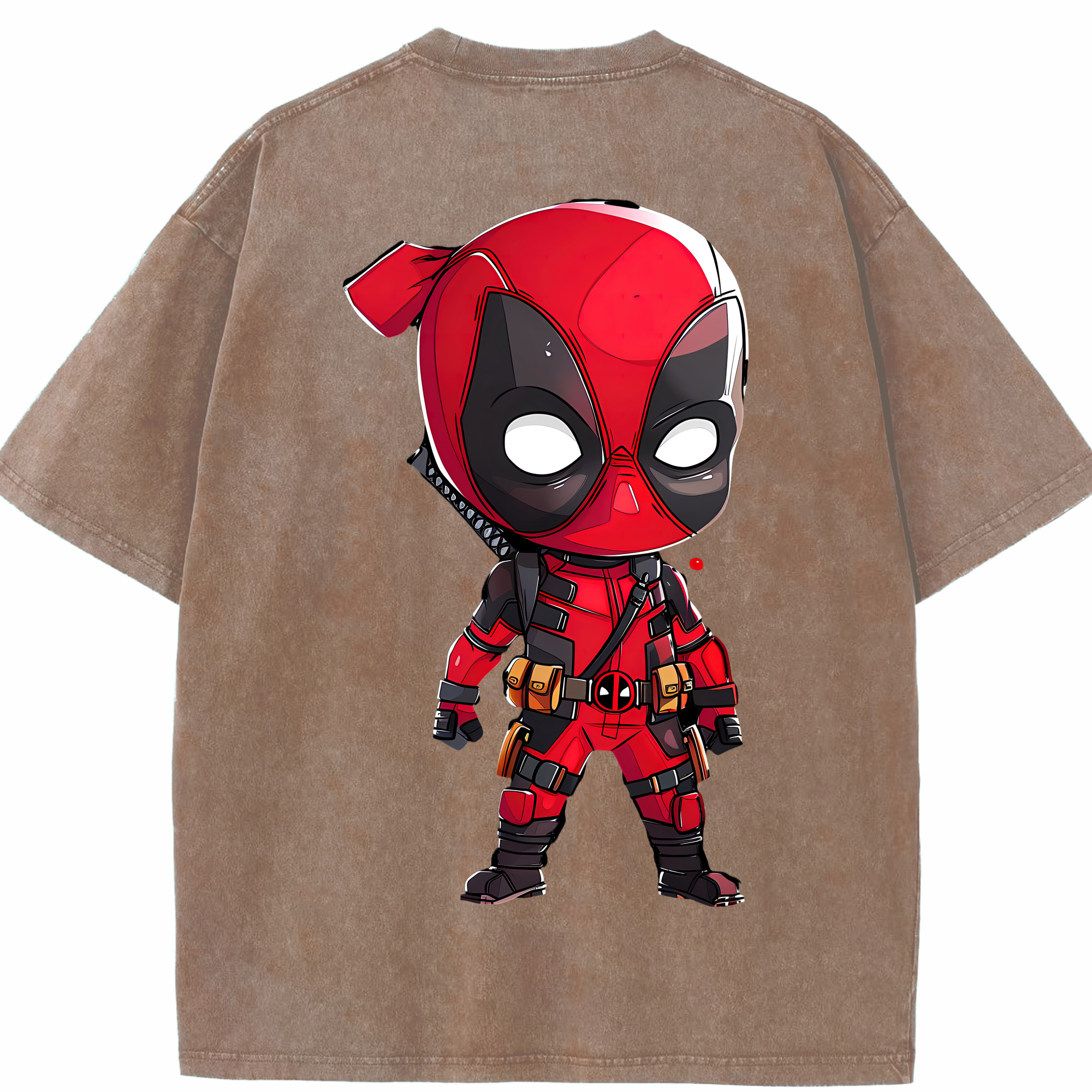 （画像用） Deadpool デッドプール 綿100% ヴィンテージ風 半袖Tシャツ（背面プリント）