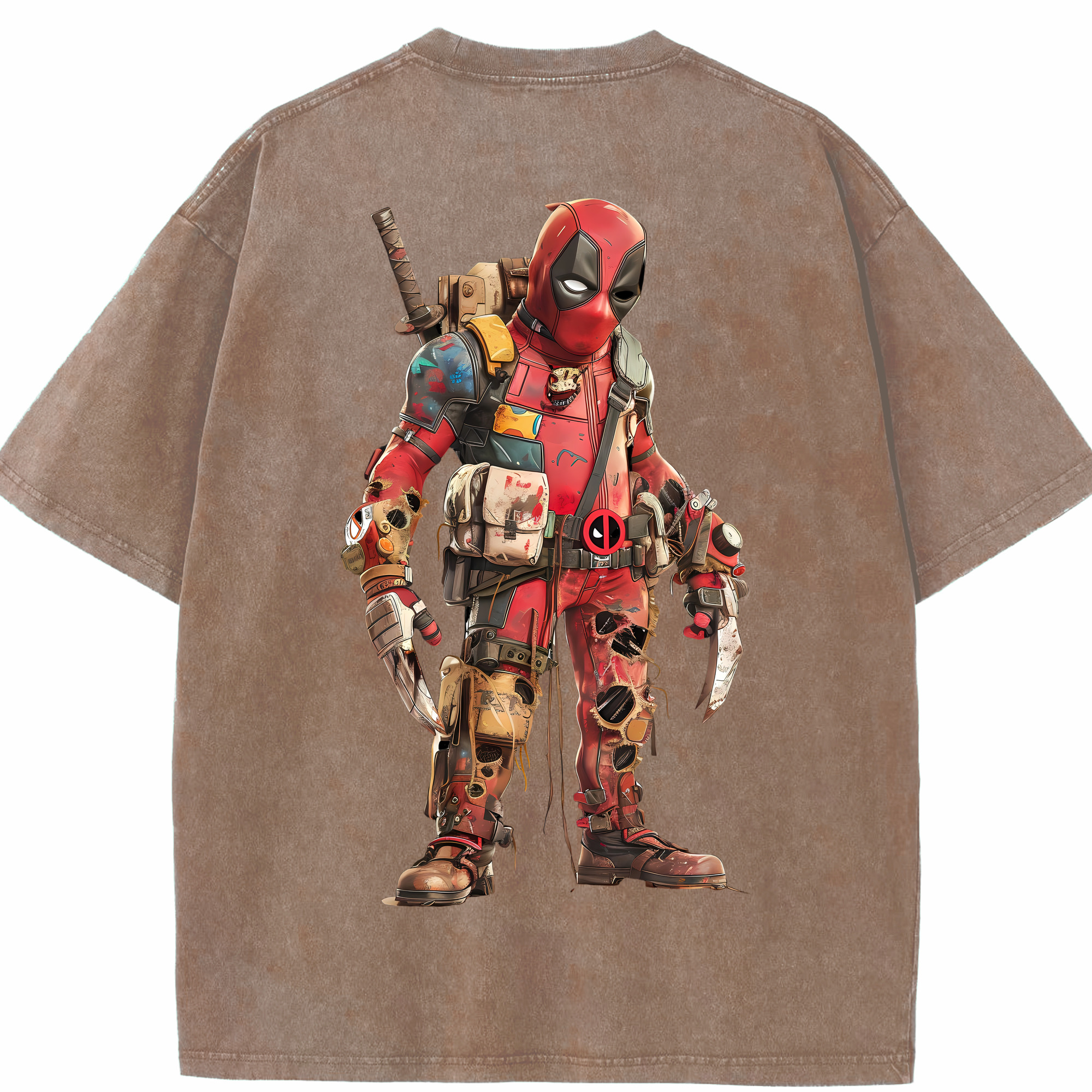 （画像用） Deadpool デッドプール 綿100% ヴィンテージ風 半袖Tシャツ（背面プリント）