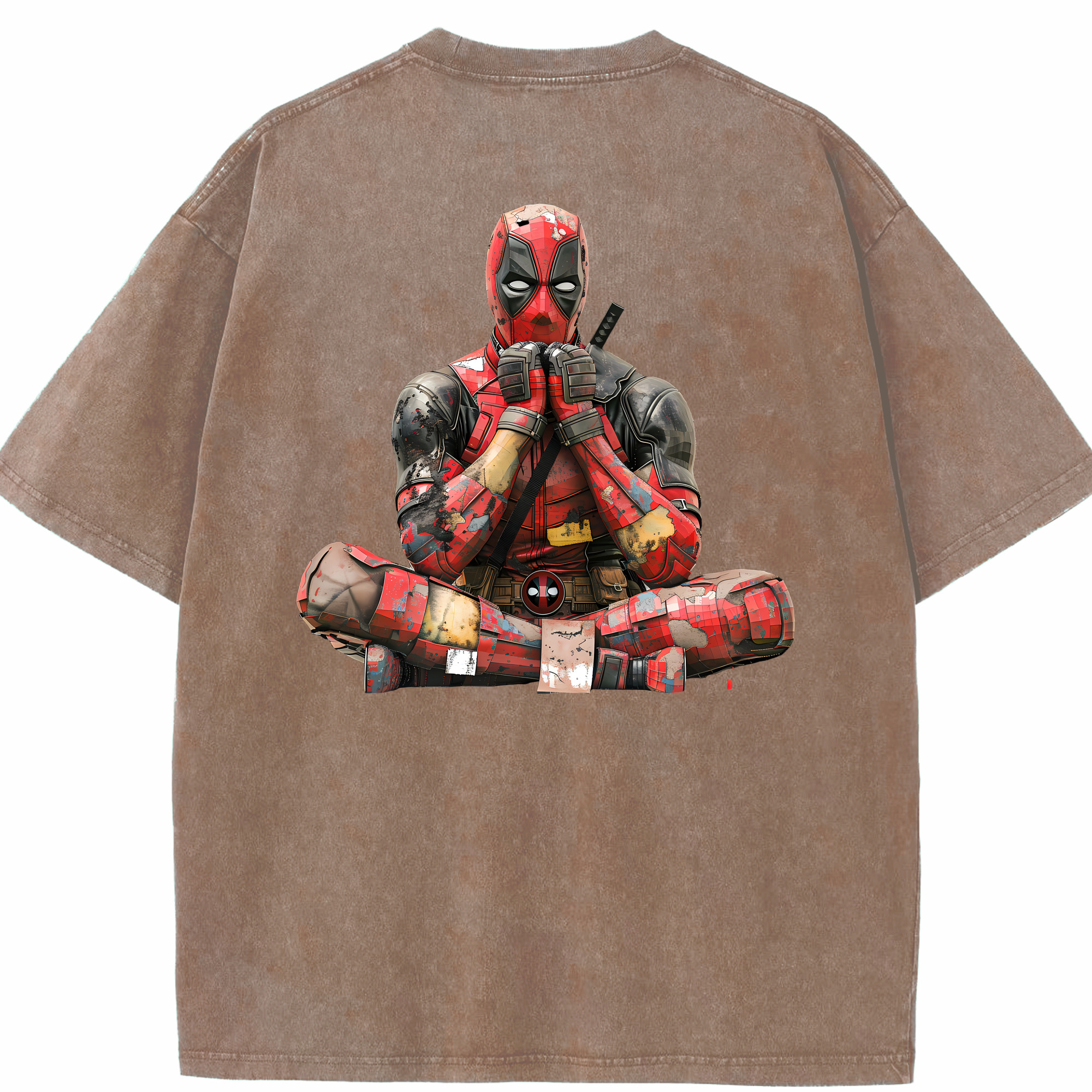（画像用） Deadpool デッドプール 綿100% ヴィンテージ風 半袖Tシャツ（背面プリント）