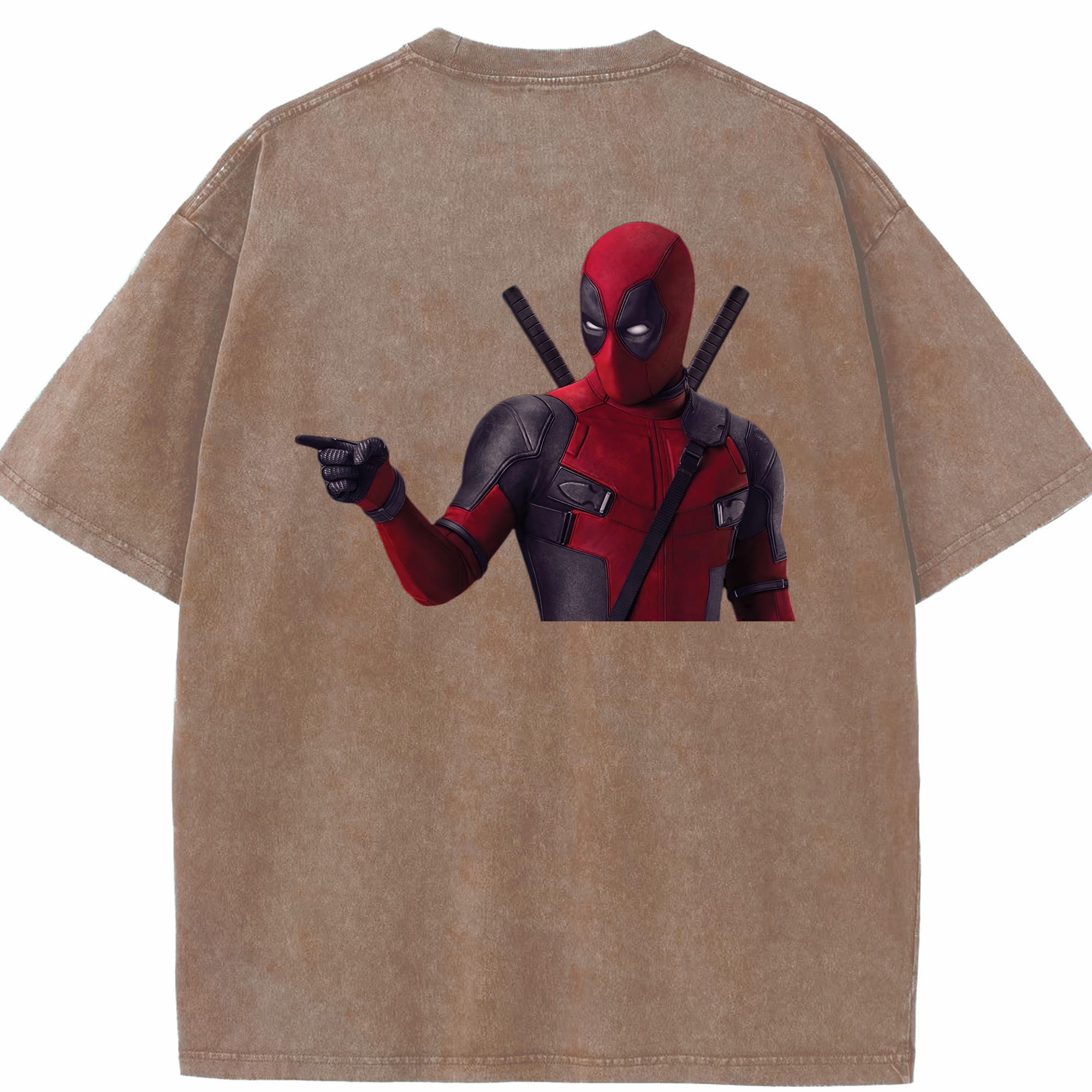 （画像用） Deadpool デッドプール 綿100% ヴィンテージ風 半袖Tシャツ（背面プリント）